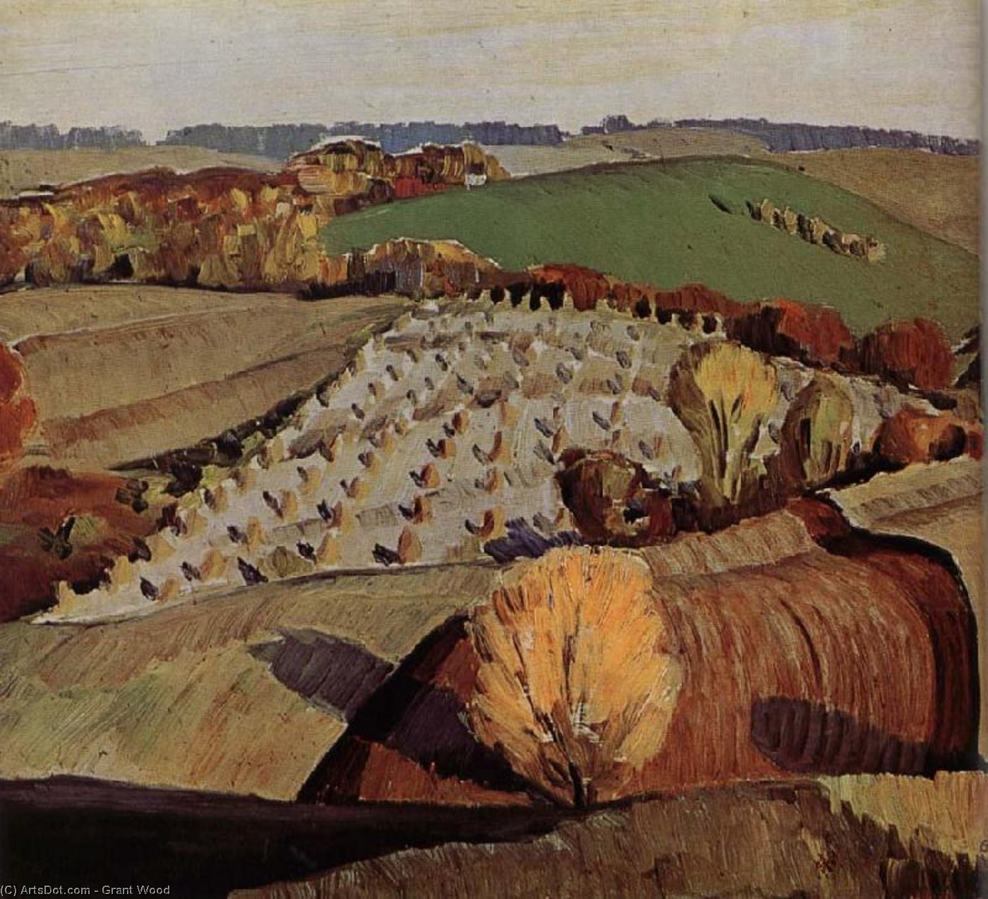 Order Oil Painting Replica Landscape, 1931 by Grant Wood (1891-1942, United States) | ArtsDot.com
