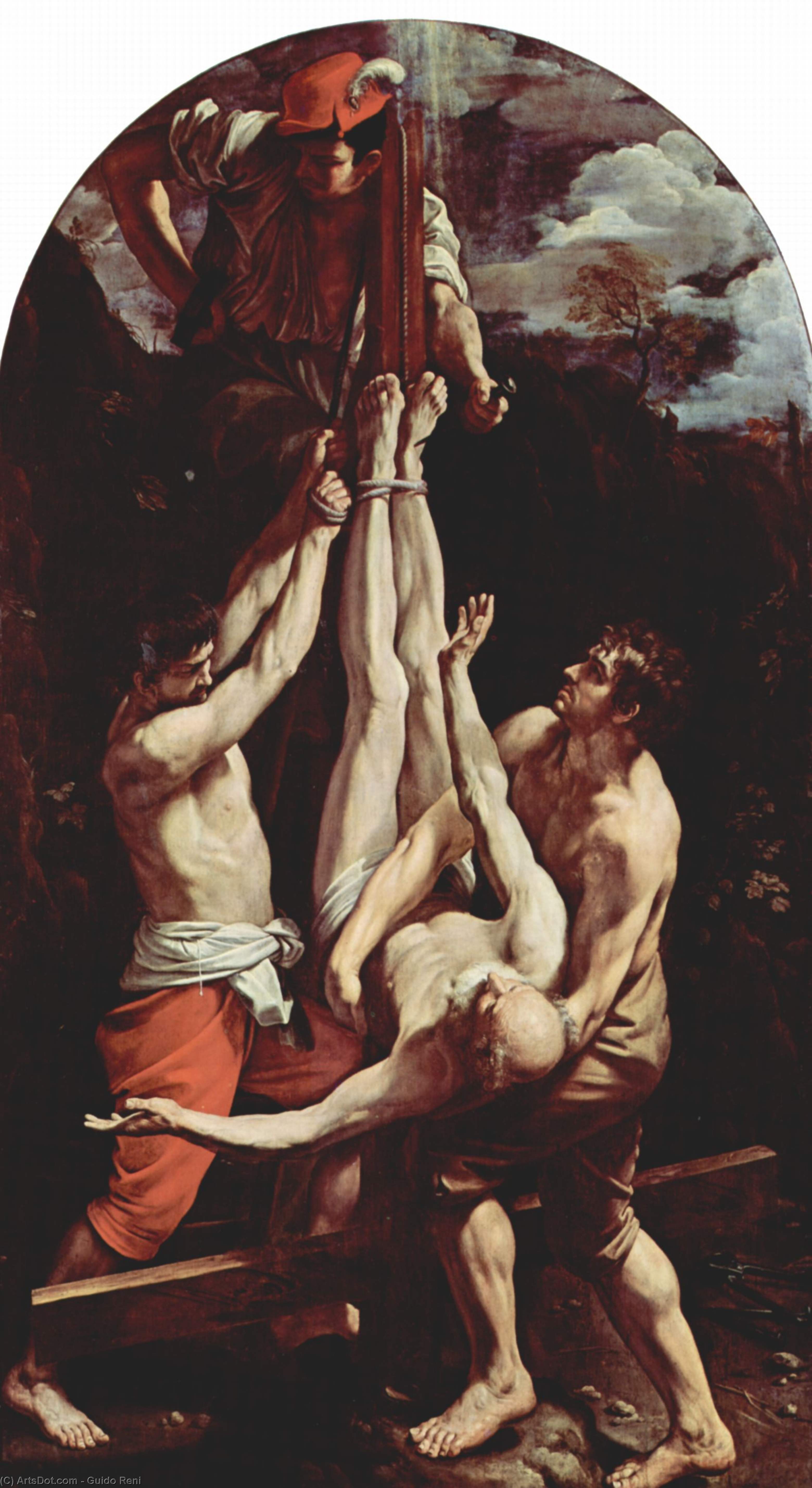 Buy Museum Art Reproductions Crucifixion of St. Peter, 1605 by Reni Guido (Le Guide) (1575-1642, Italy) | ArtsDot.com
