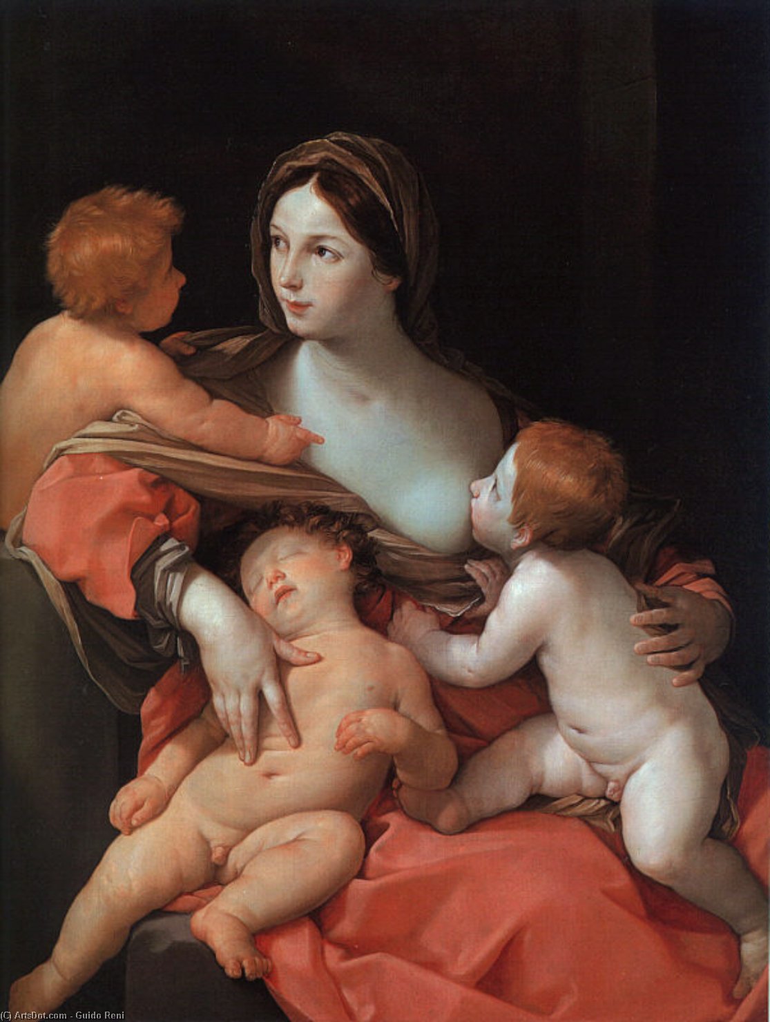 Order Paintings Reproductions Charity by Reni Guido (Le Guide) (1575-1642, Italy) | ArtsDot.com