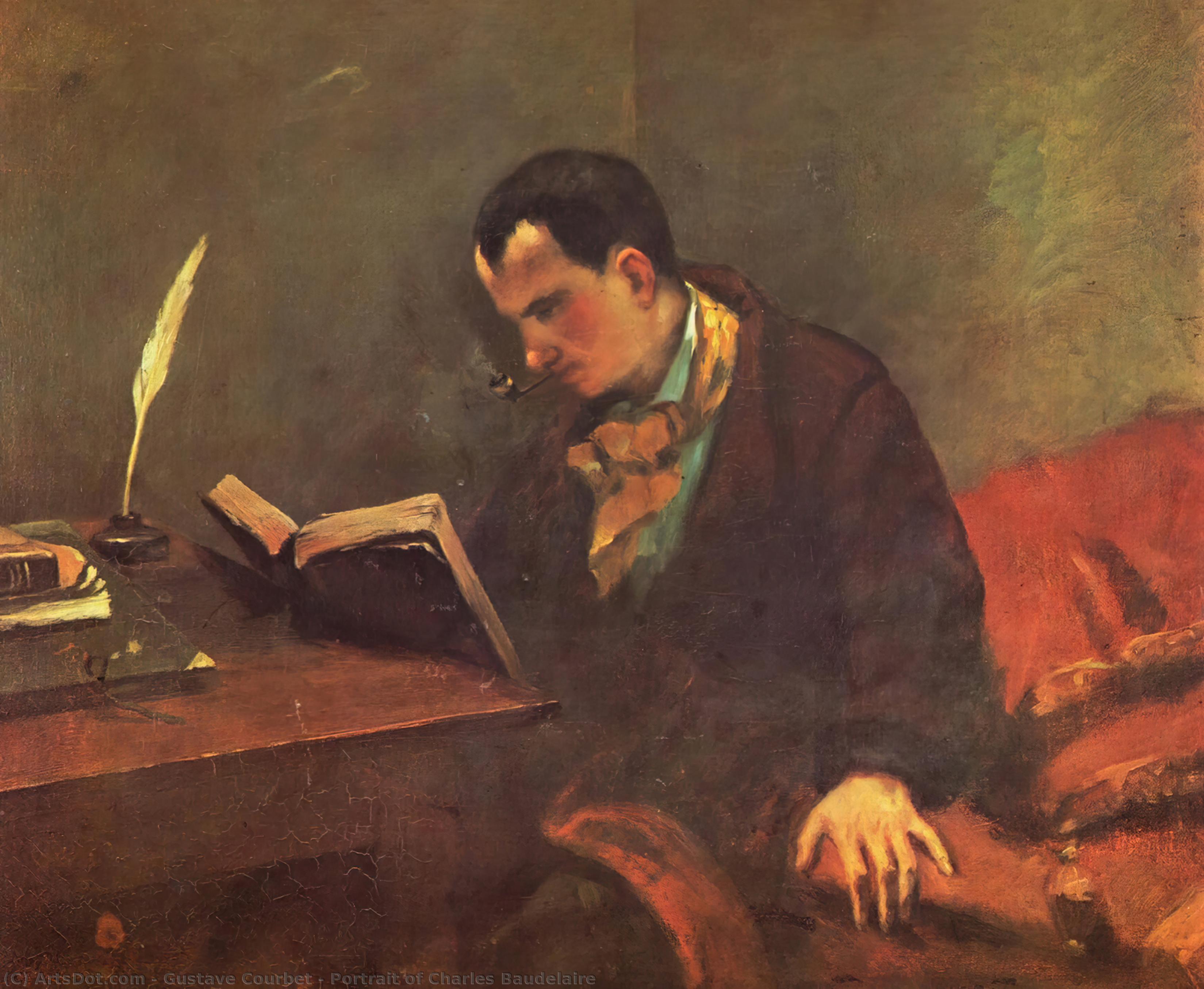Order Oil Painting Replica Portrait of Charles Baudelaire, 1849 by Gustave Courbet (1819-1877, France) | ArtsDot.com