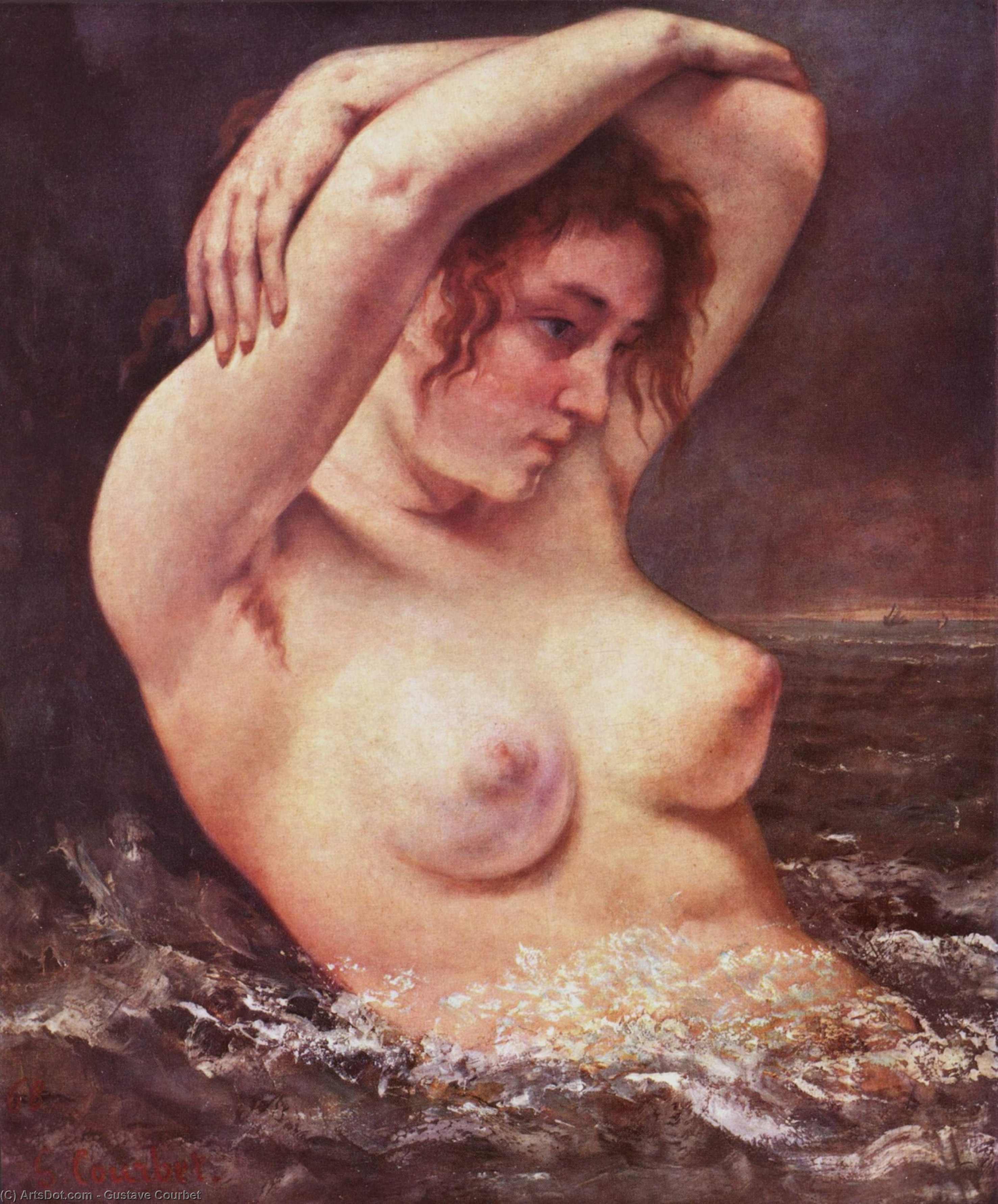 Order Artwork Replica The Woman in the Waves (The Bather), 1868 by Gustave Courbet (1819-1877, France) | ArtsDot.com