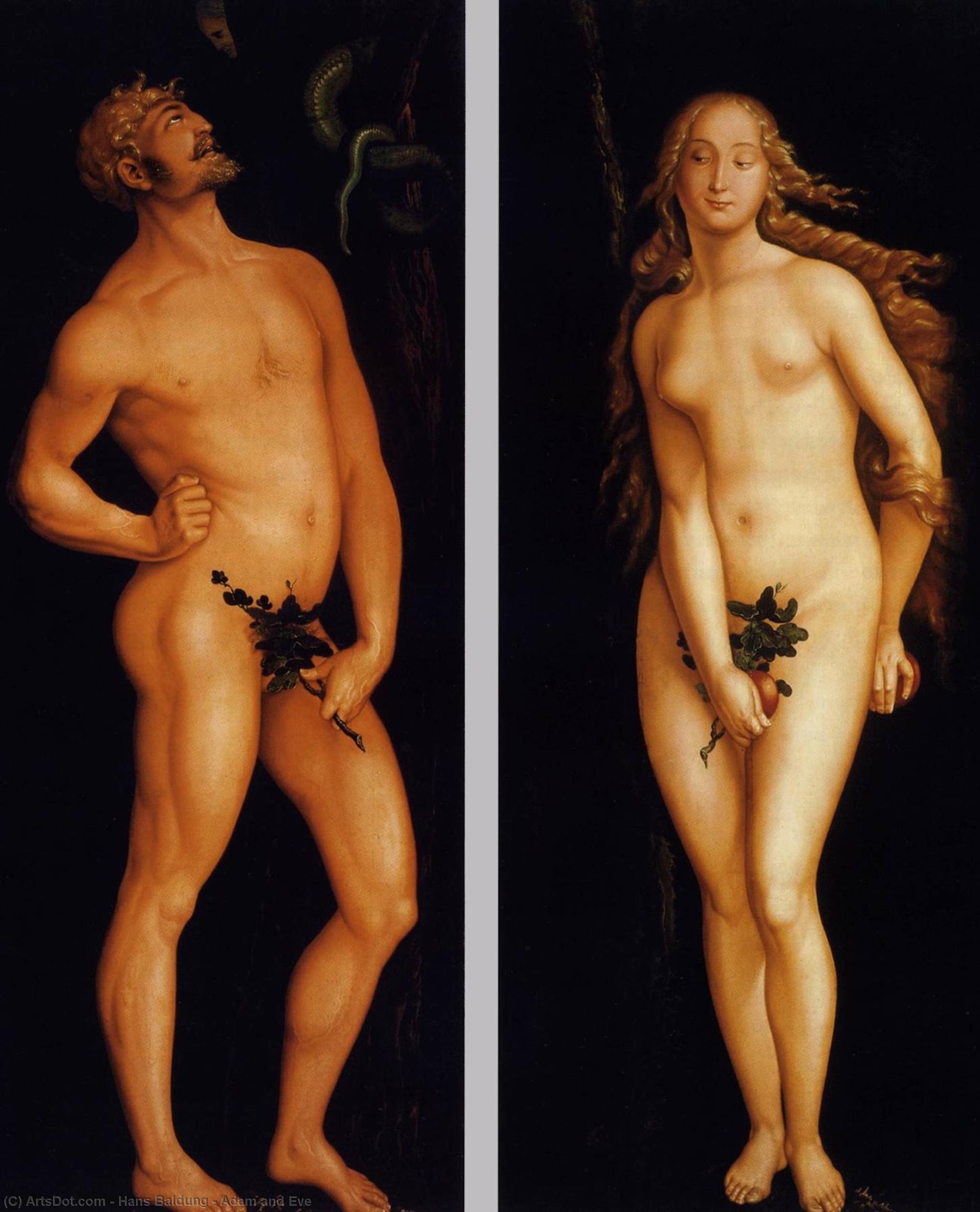 Buy Museum Art Reproductions Adam and Eve, 1524 by Hans Baldung (1485-1545, Germany) | ArtsDot.com