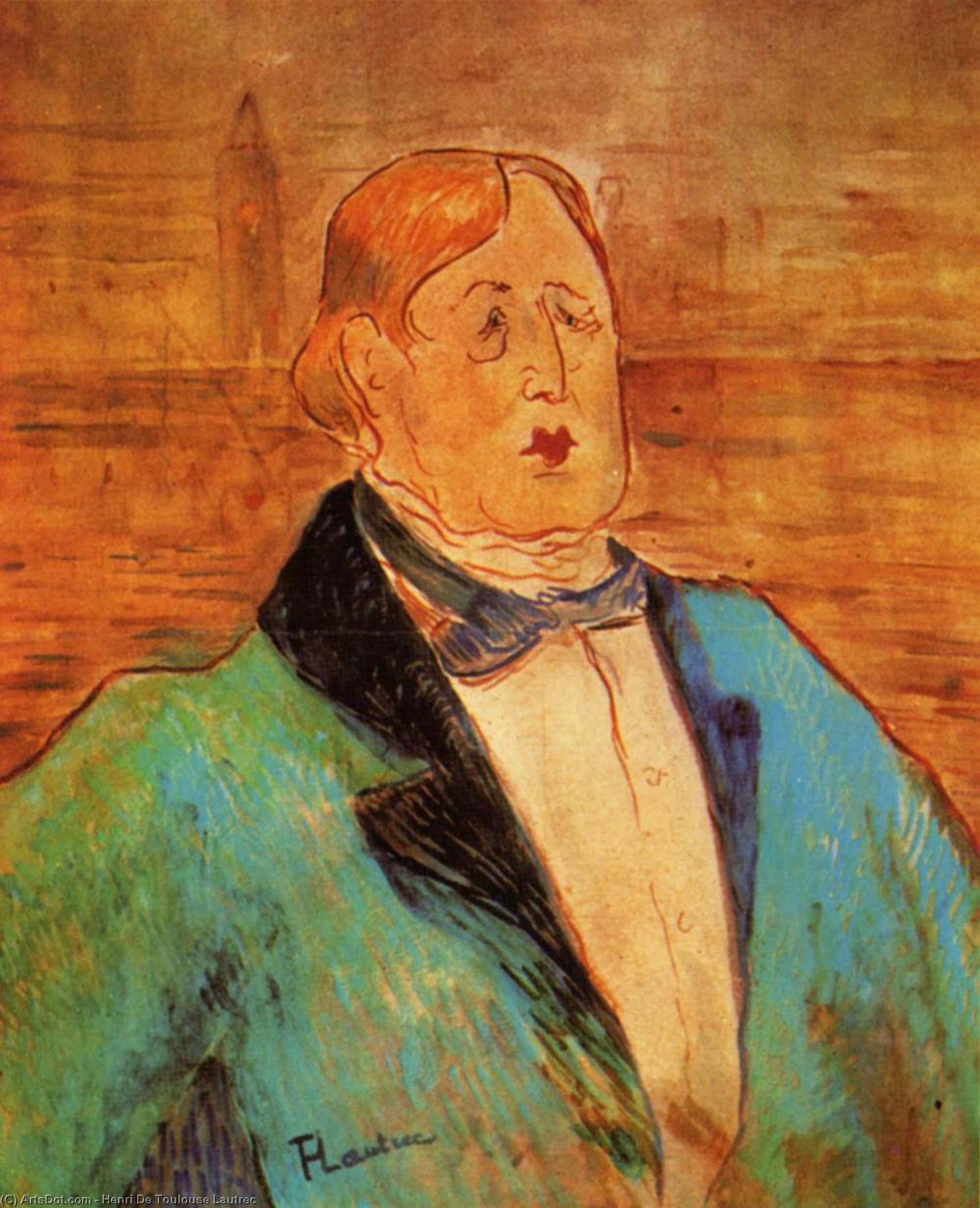 Order Artwork Replica Portrait of Oscar Wilde, 1895 by Henri De Toulouse Lautrec (1864-1901, France) | ArtsDot.com