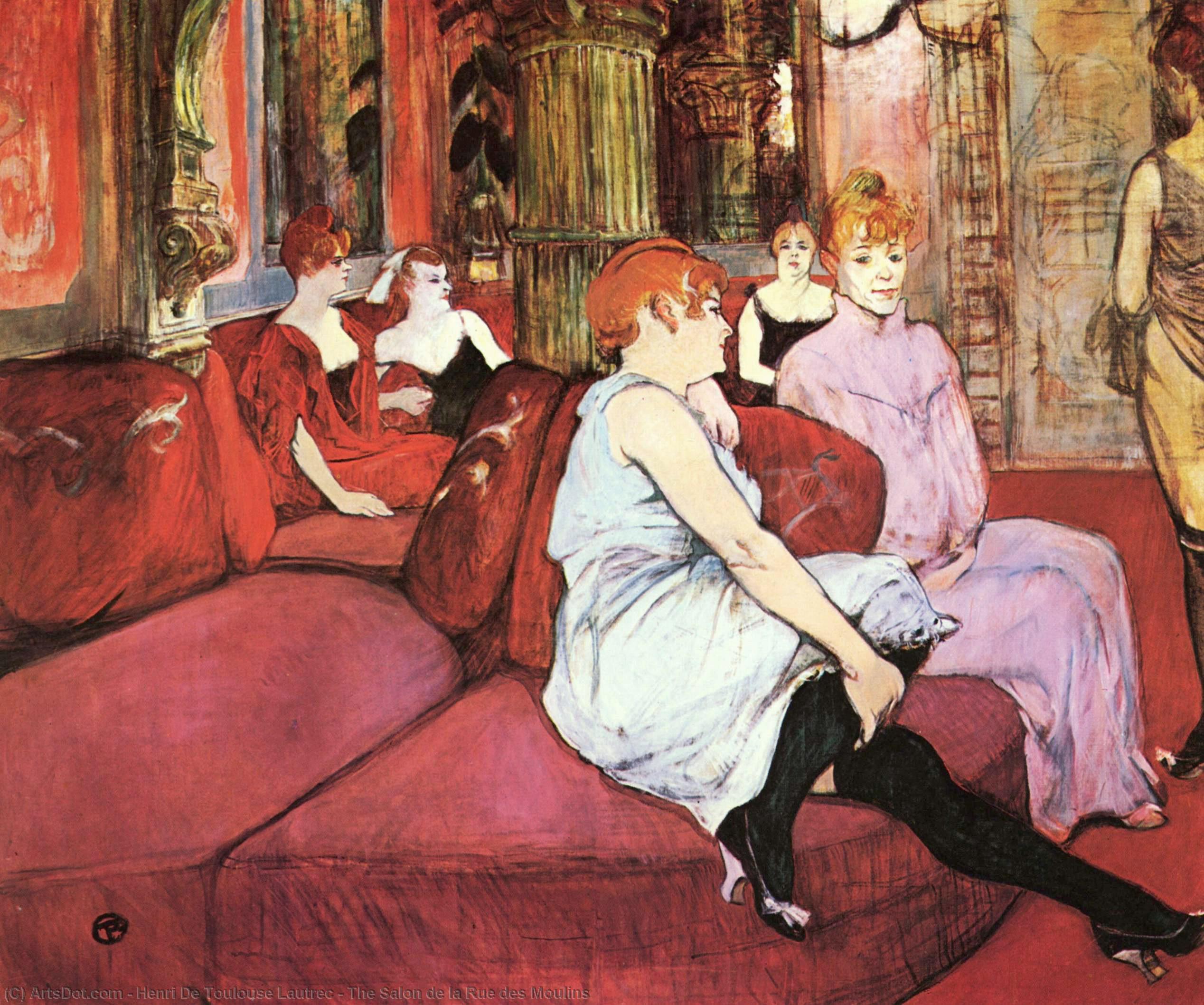 Buy Museum Art Reproductions The Salon de la Rue des Moulins, 1894 by Henri De Toulouse Lautrec (1864-1901, France) | ArtsDot.com