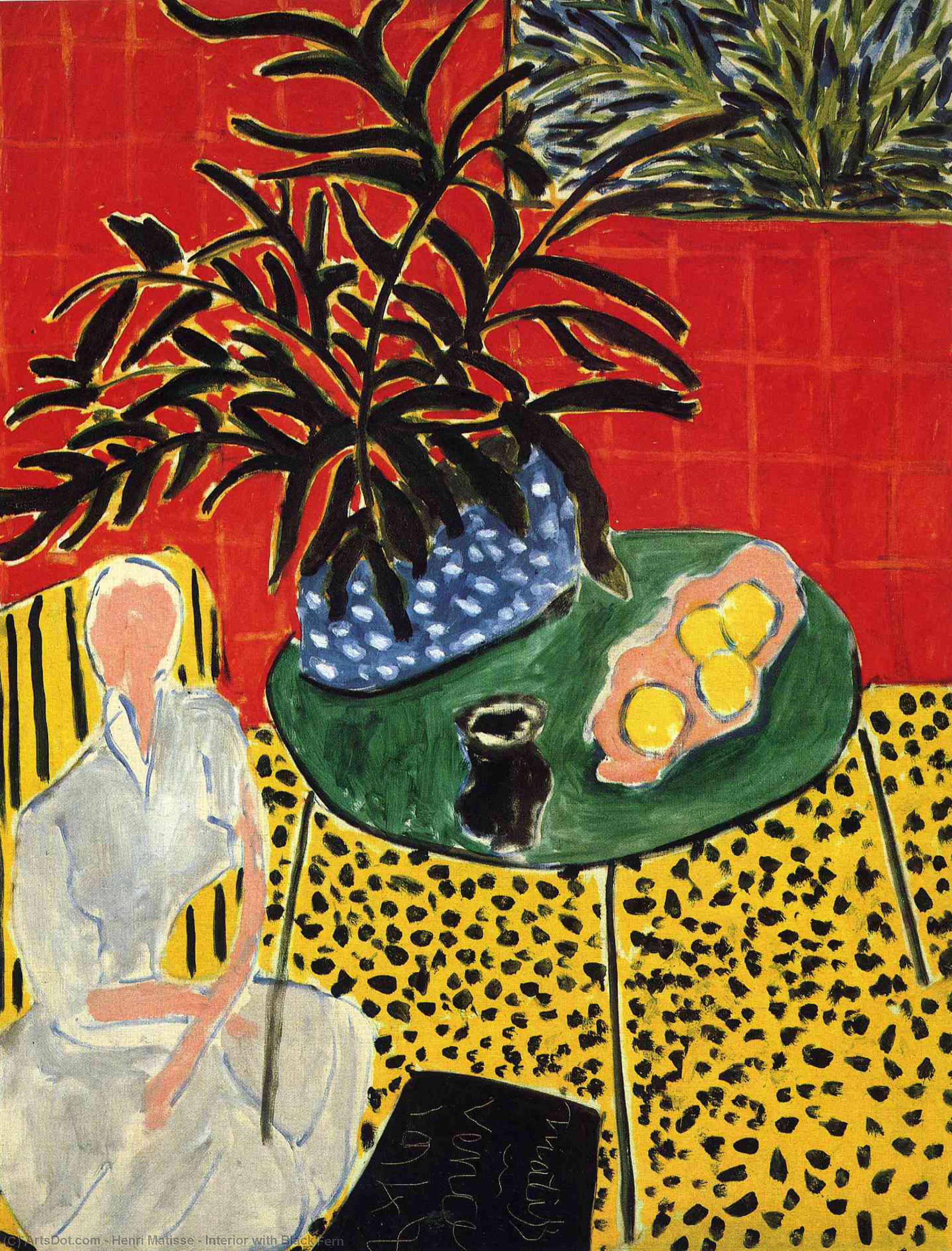 Order Oil Painting Replica Interior with Black Fern, 1948 by Henri Matisse (Inspired By) (1869-1954, France) | ArtsDot.com