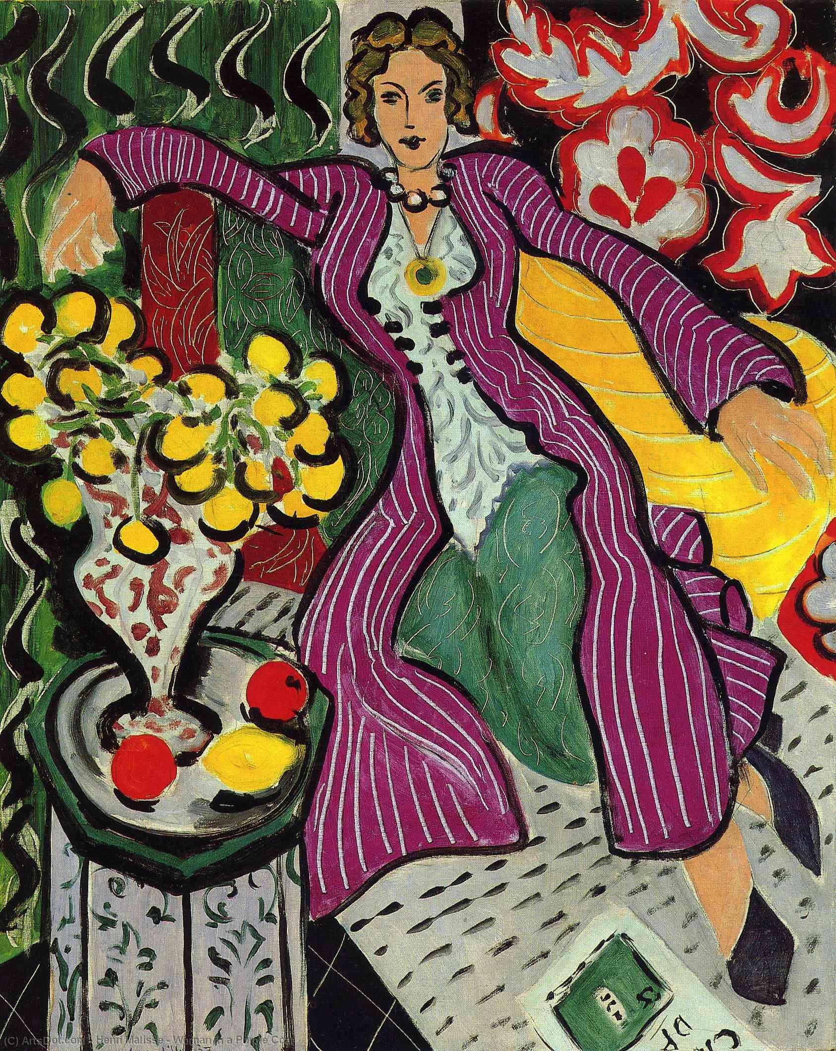 Buy Museum Art Reproductions Woman in a Purple Coat, 1937 by Henri Matisse (Inspired By) (1869-1954, France) | ArtsDot.com