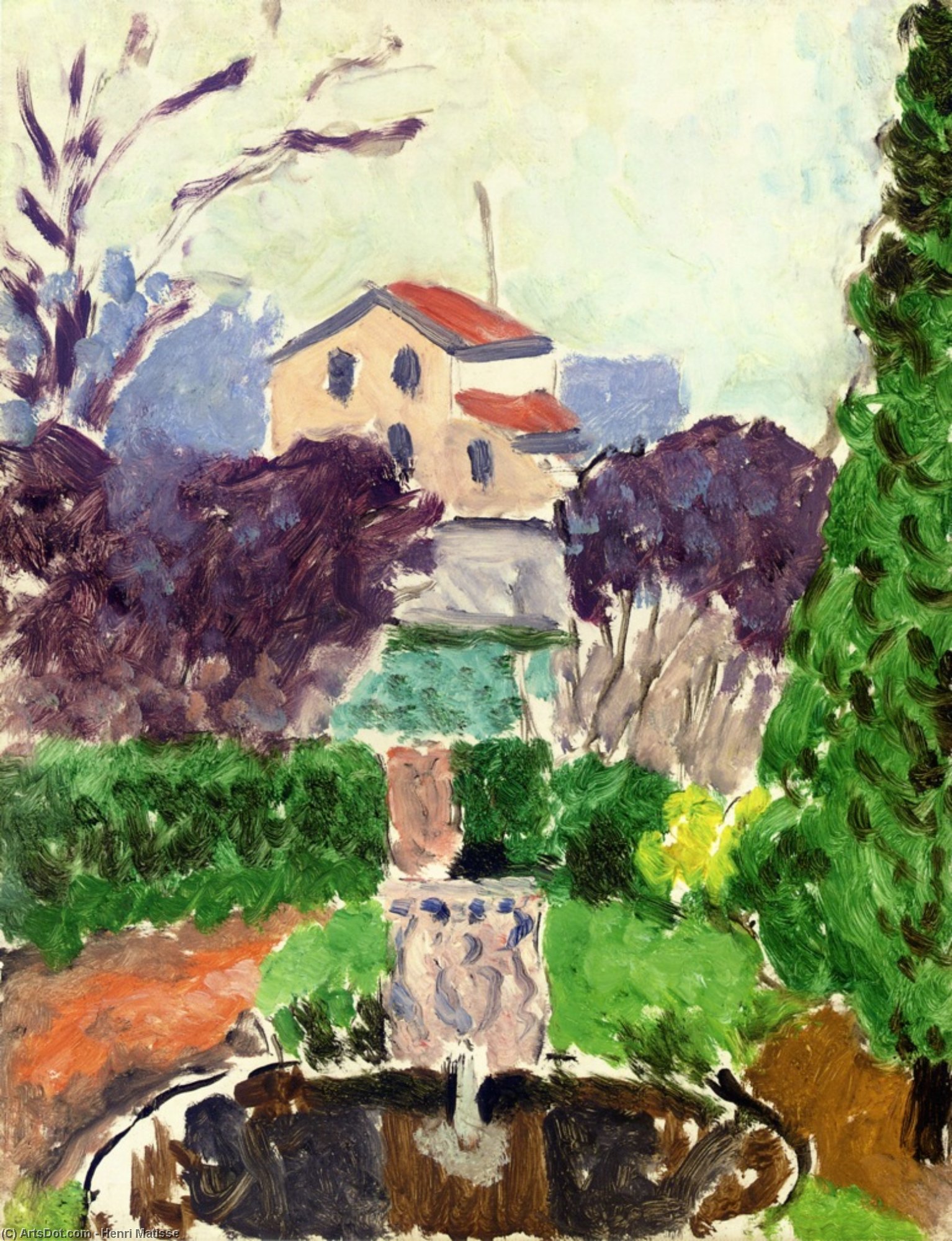Order Oil Painting Replica The Artist`s Garden at Issy les Moulineaux, 1918 by Henri Matisse (Inspired By) (1869-1954, France) | ArtsDot.com