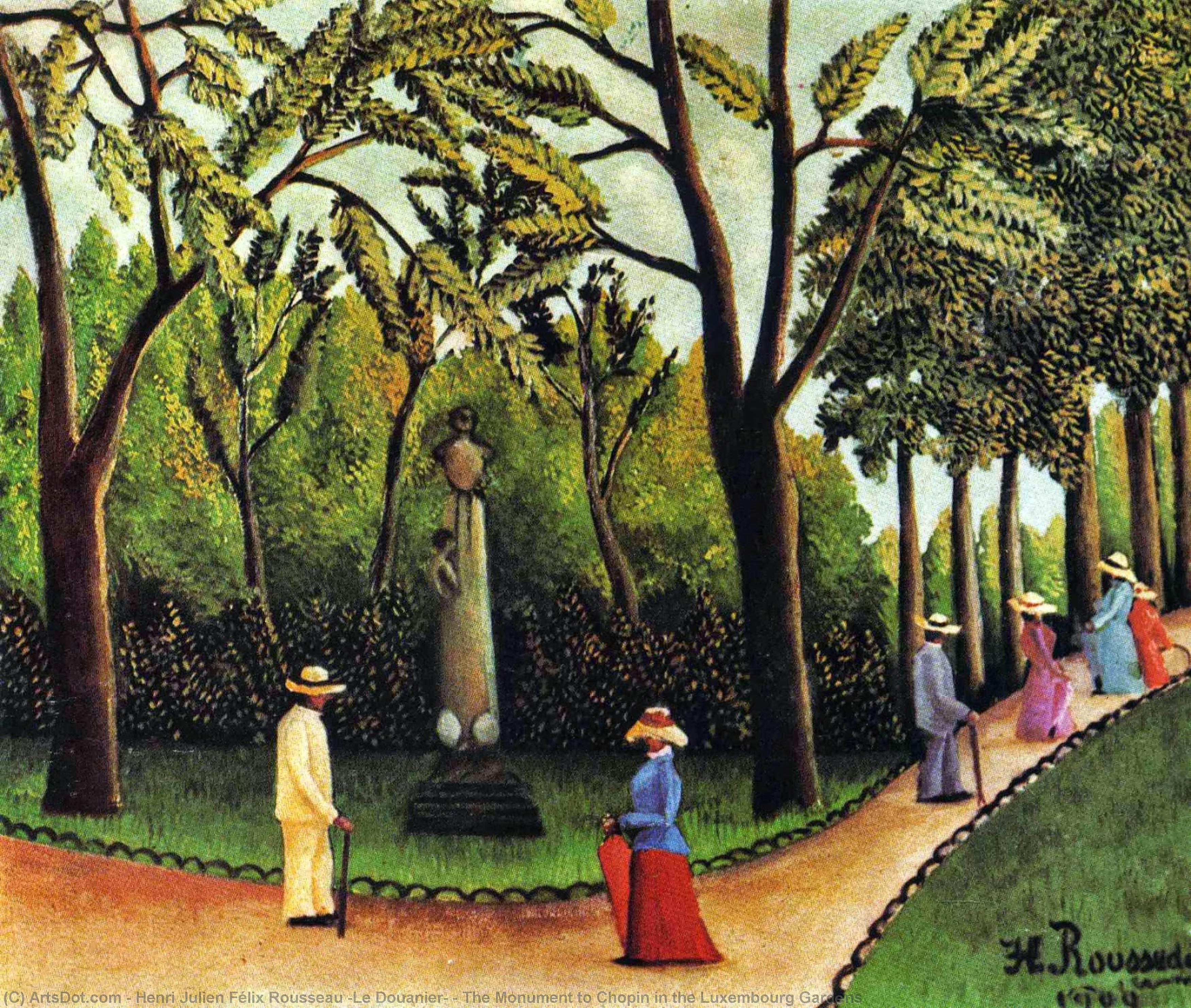 Order Artwork Replica The Monument to Chopin in the Luxembourg Gardens, 1909 by Henri Julien Félix Rousseau (Le Douanier) (1844-1910) | ArtsDot.com