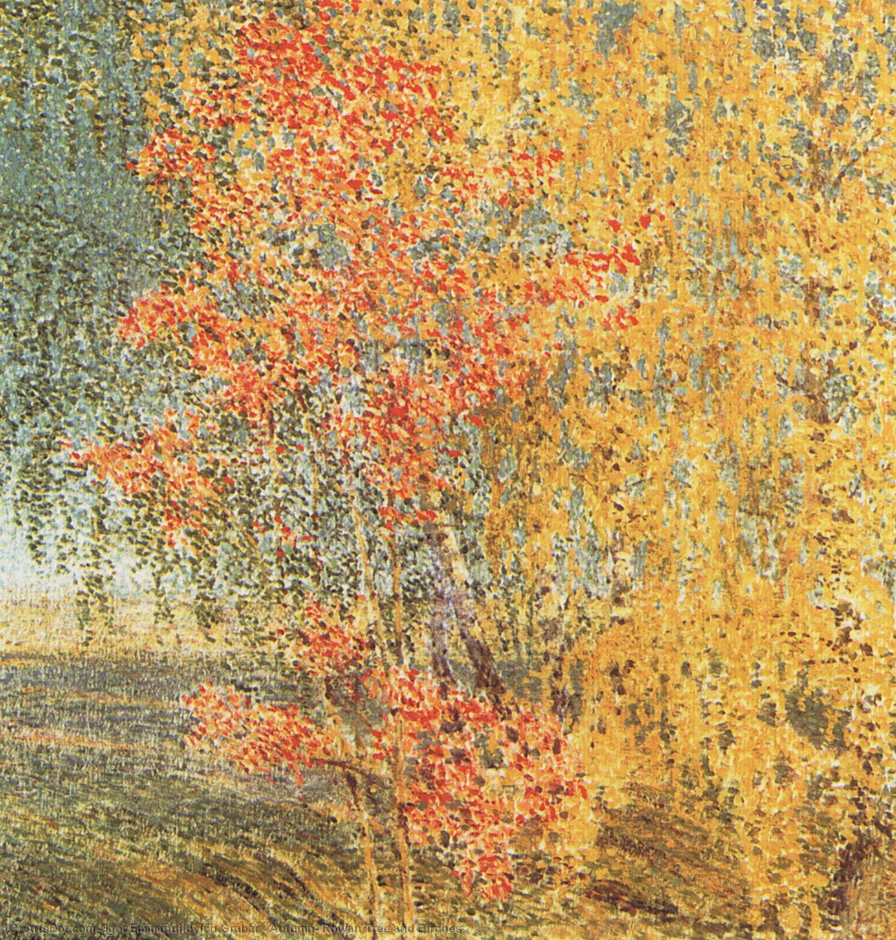 Order Oil Painting Replica Autumn, Rowan Tree and Birches, 1906 by Igor Emmanuilovich Grabar (Inspired By) (1871-1960, Hungary) | ArtsDot.com