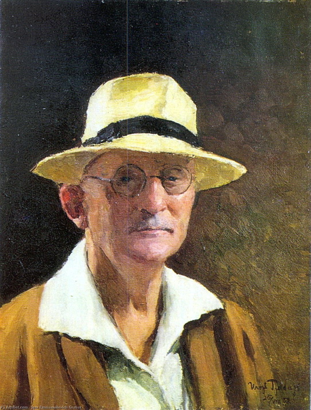 Order Oil Painting Replica Self-Portrait, 1954 by Igor Emmanuilovich Grabar (Inspired By) (1871-1960, Hungary) | ArtsDot.com