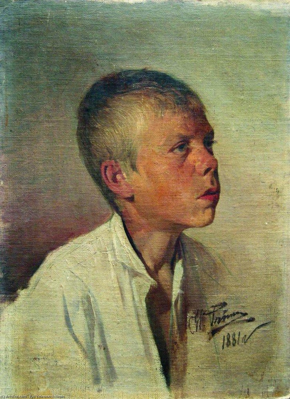 Order Oil Painting Replica Portrait of a Boy, 1881 by Ilya Yefimovich Repin (1844-1930, Russia) | ArtsDot.com