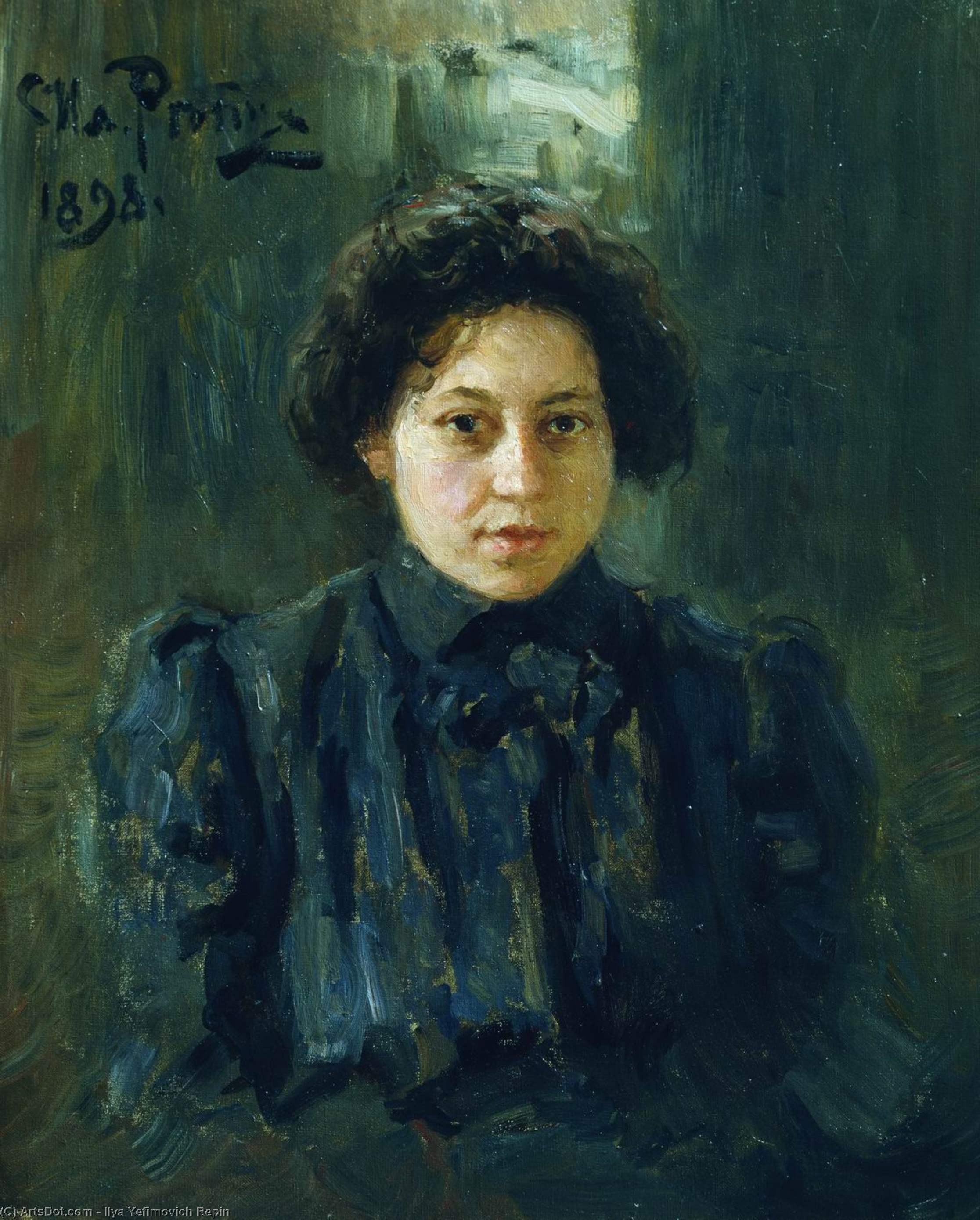 Order Paintings Reproductions Portrait of the artist daughter Nadezhda, 1898 by Ilya Yefimovich Repin (1844-1930, Russia) | ArtsDot.com