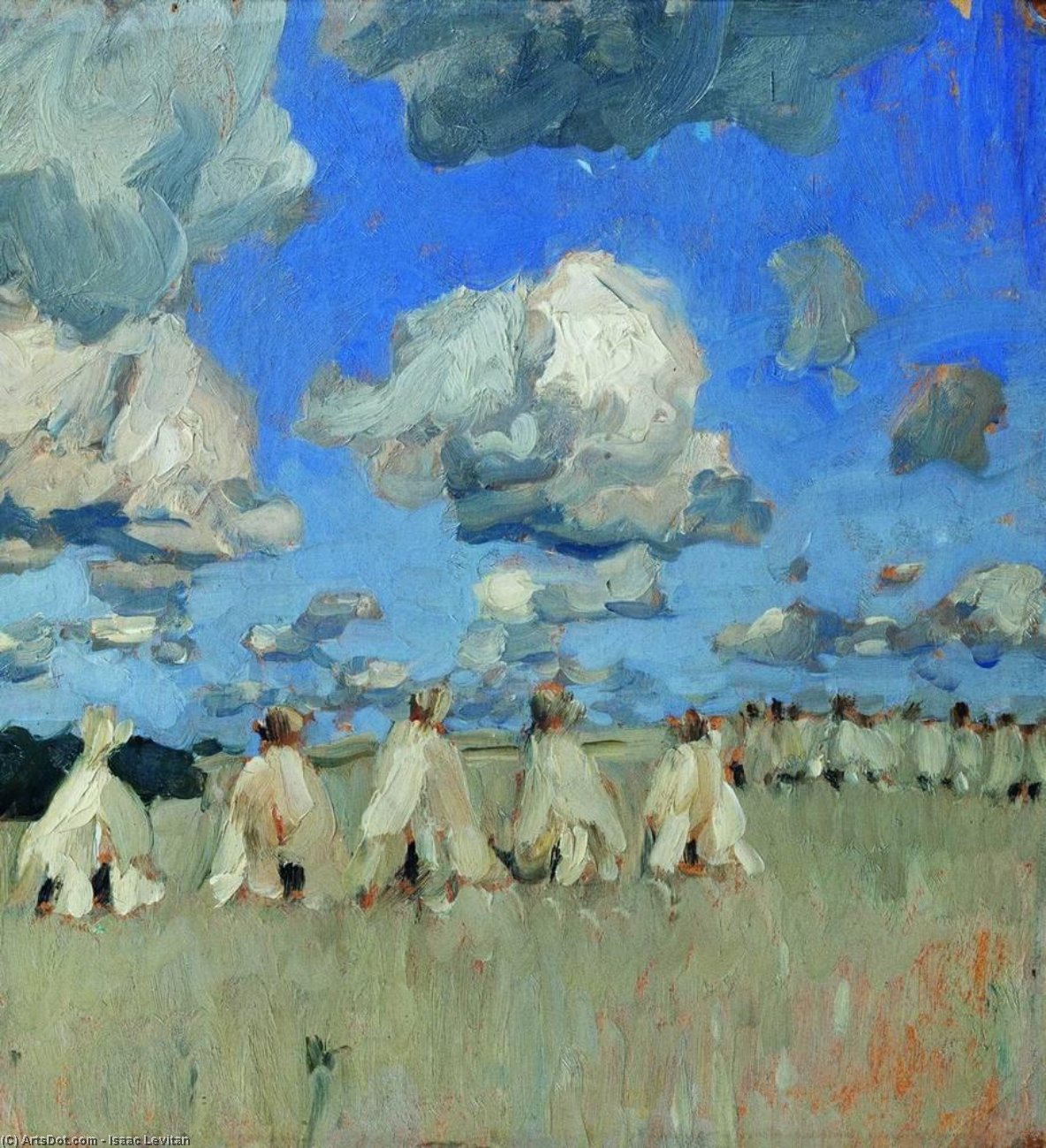 Order Paintings Reproductions Haystacks by Isaak Ilyich Levitan (1860-1900, Russia) | ArtsDot.com