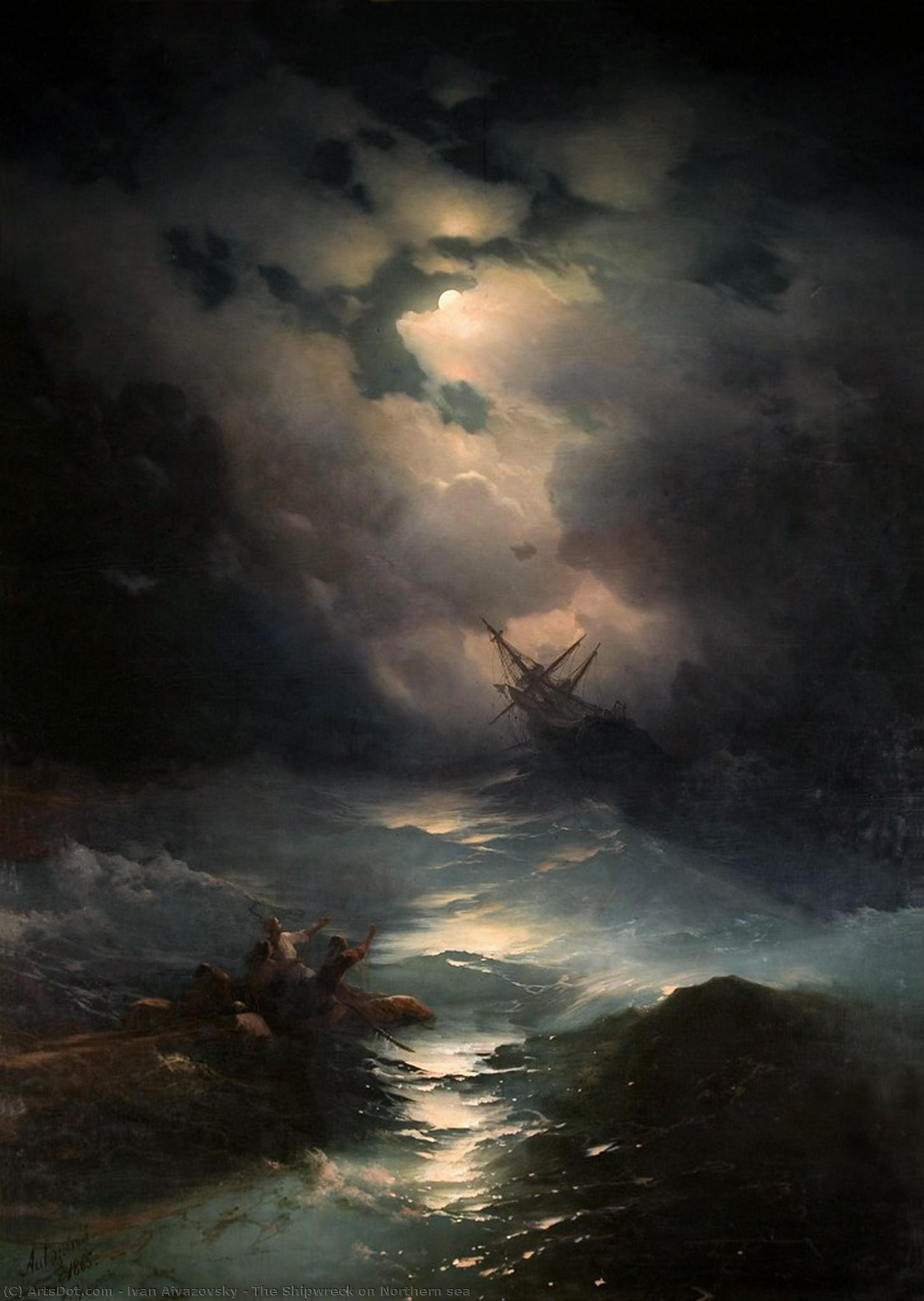 Order Art Reproductions The Shipwreck on Northern sea, 1865 by Ivan Aivazovsky (1817-1900, Russia) | ArtsDot.com