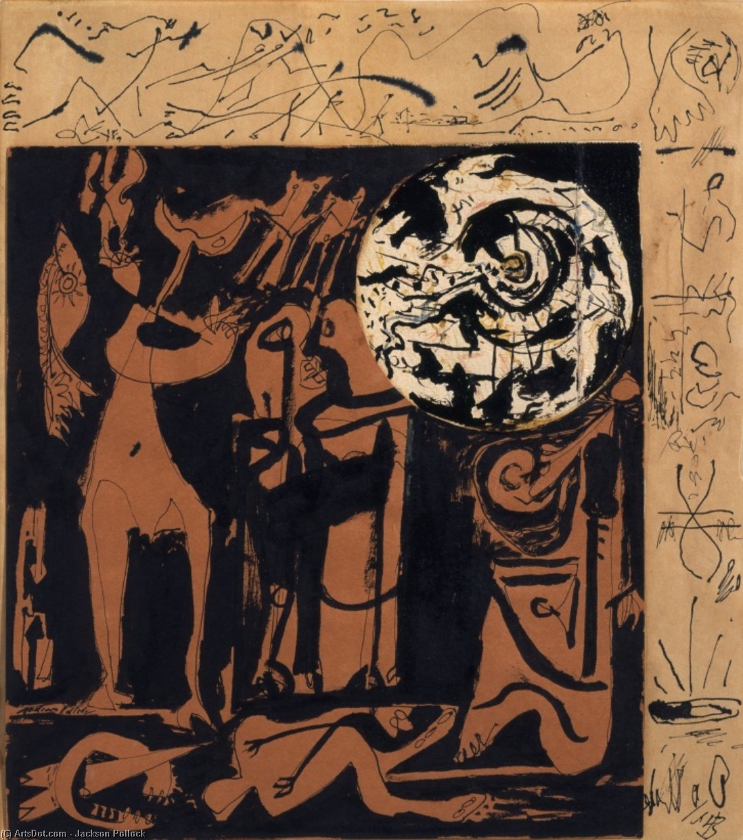 Buy Museum Art Reproductions Untitled (13), 1943 by Jackson Pollock (Inspired By) (1912-1956, United States) | ArtsDot.com