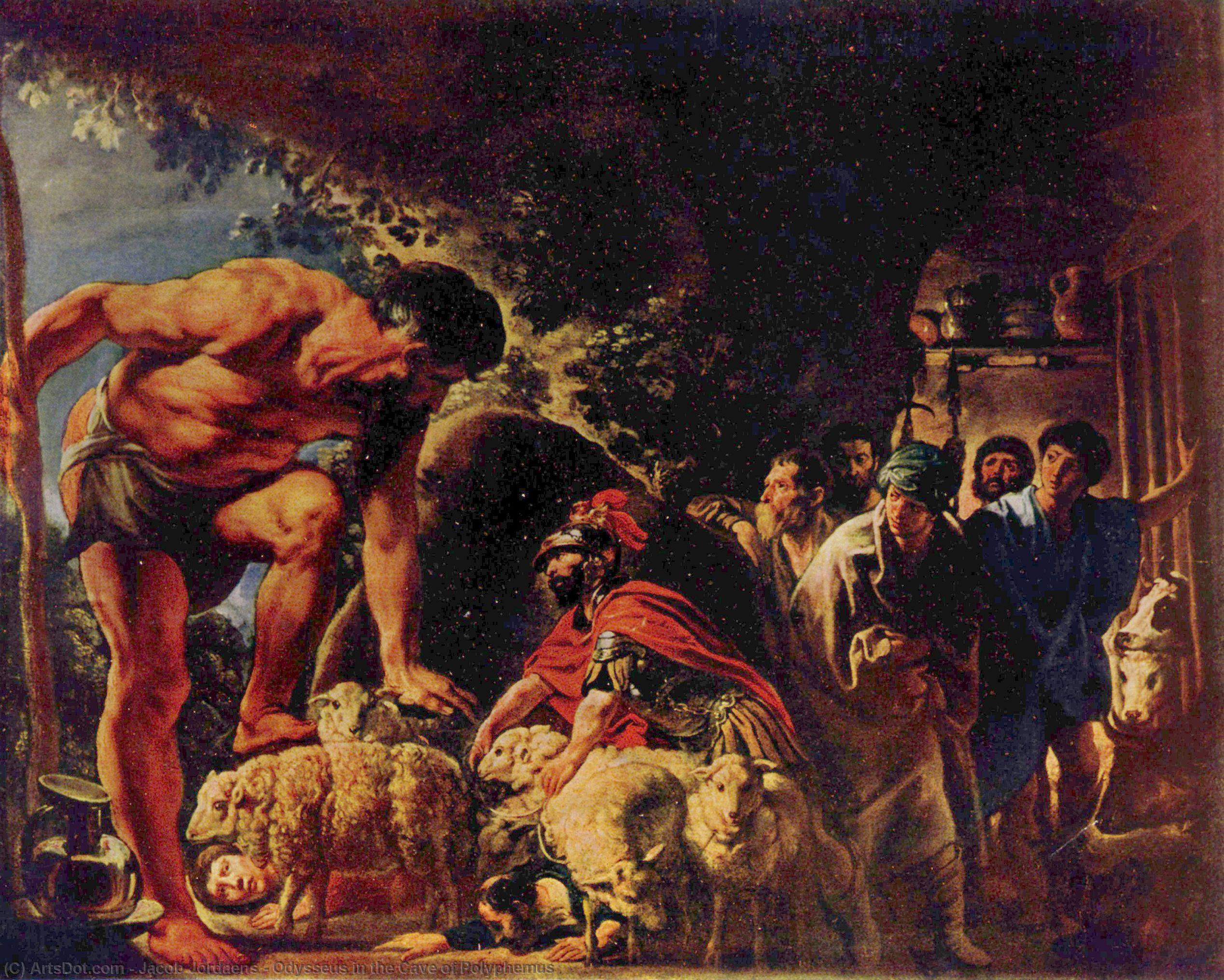Buy Museum Art Reproductions Odysseus in the Cave of Polyphemus, 1635 by Jacob Jordaens (1593-1678, Belgium) | ArtsDot.com