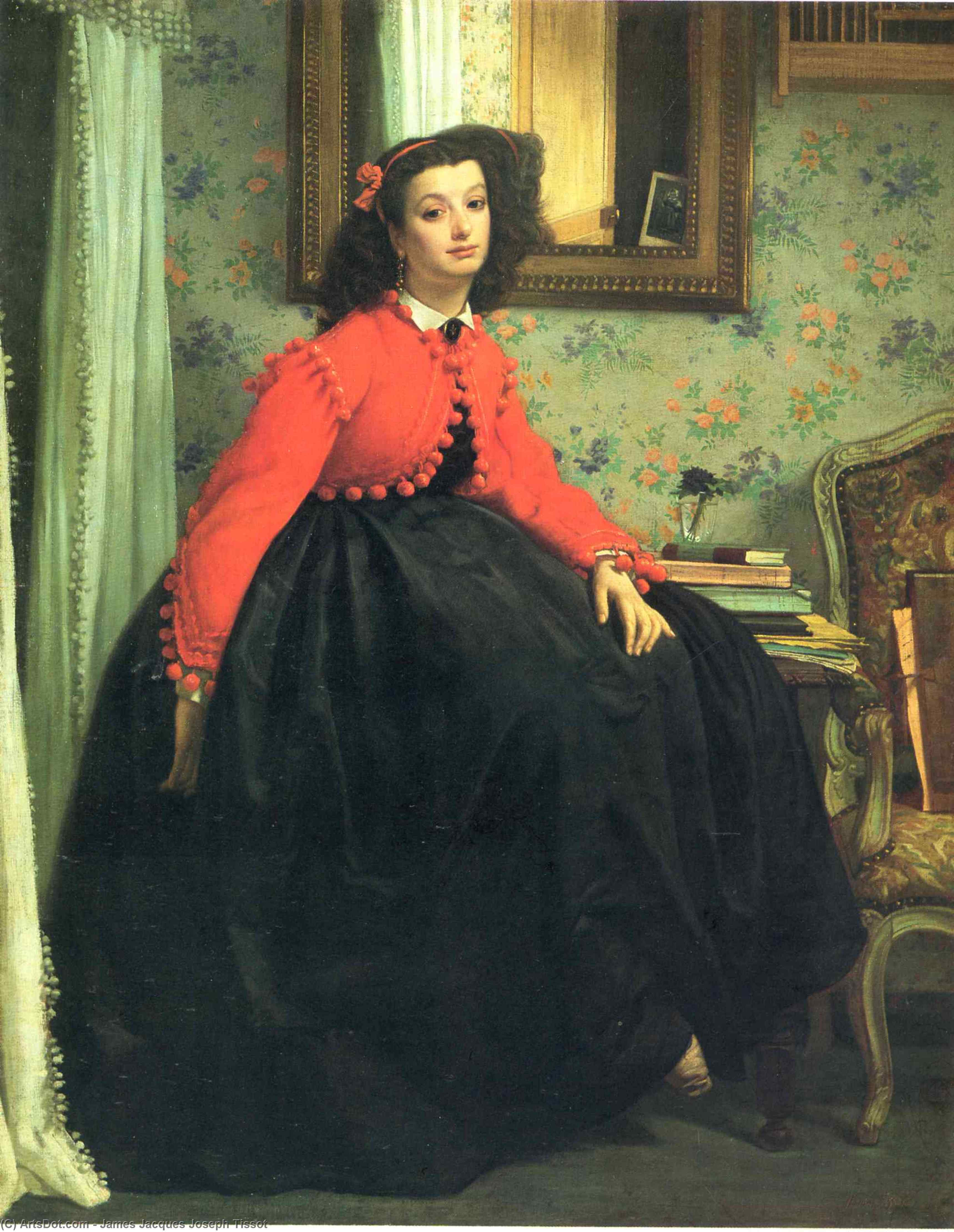 Buy Museum Art Reproductions Portrait of Mlle. L.L. (Young Lady in a Red Jacket), 1864 by James Jacques Joseph Tissot (1836-1902, France) | ArtsDot.com