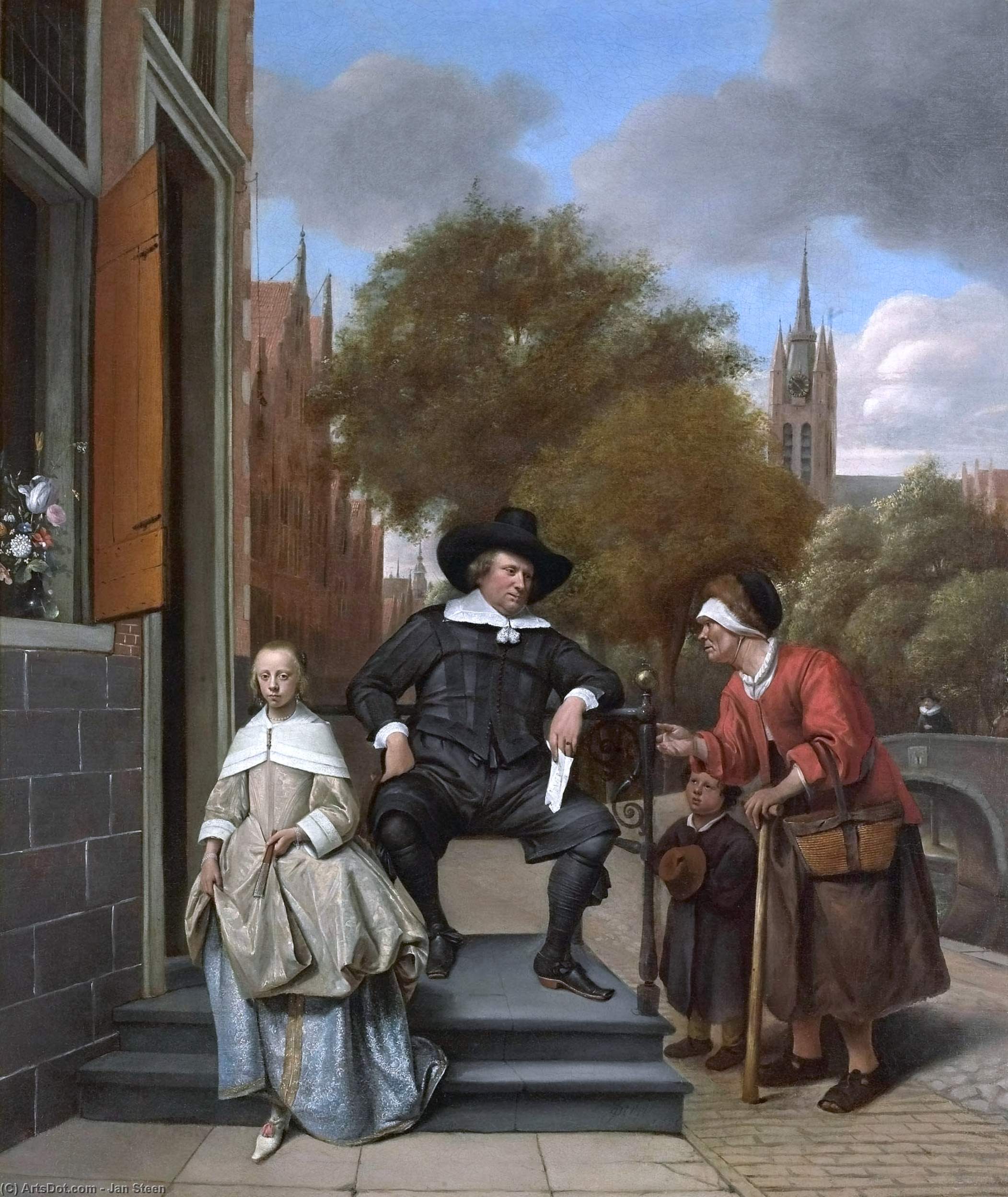 Buy Museum Art Reproductions Burgher of Delft and his Daughter, 1655 by Jan Steen (1626-1679, Netherlands) | ArtsDot.com