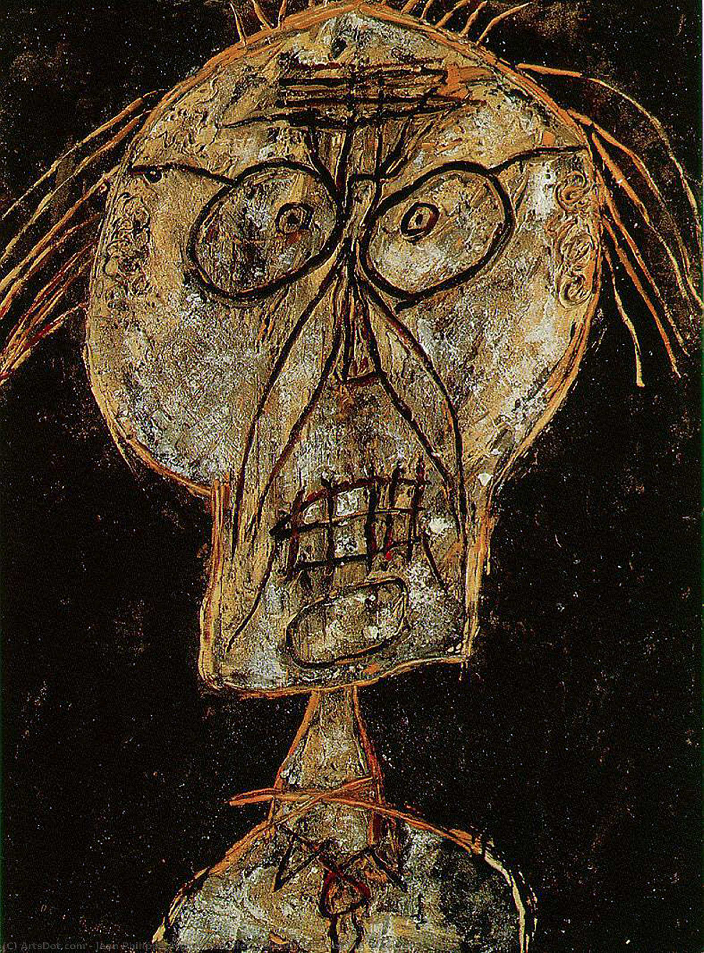 Order Oil Painting Replica Grand Maitre of the Outsider, 1947 by Jean Philippe Arthur Dubuffet (Inspired By) (1901-1985, France) | ArtsDot.com