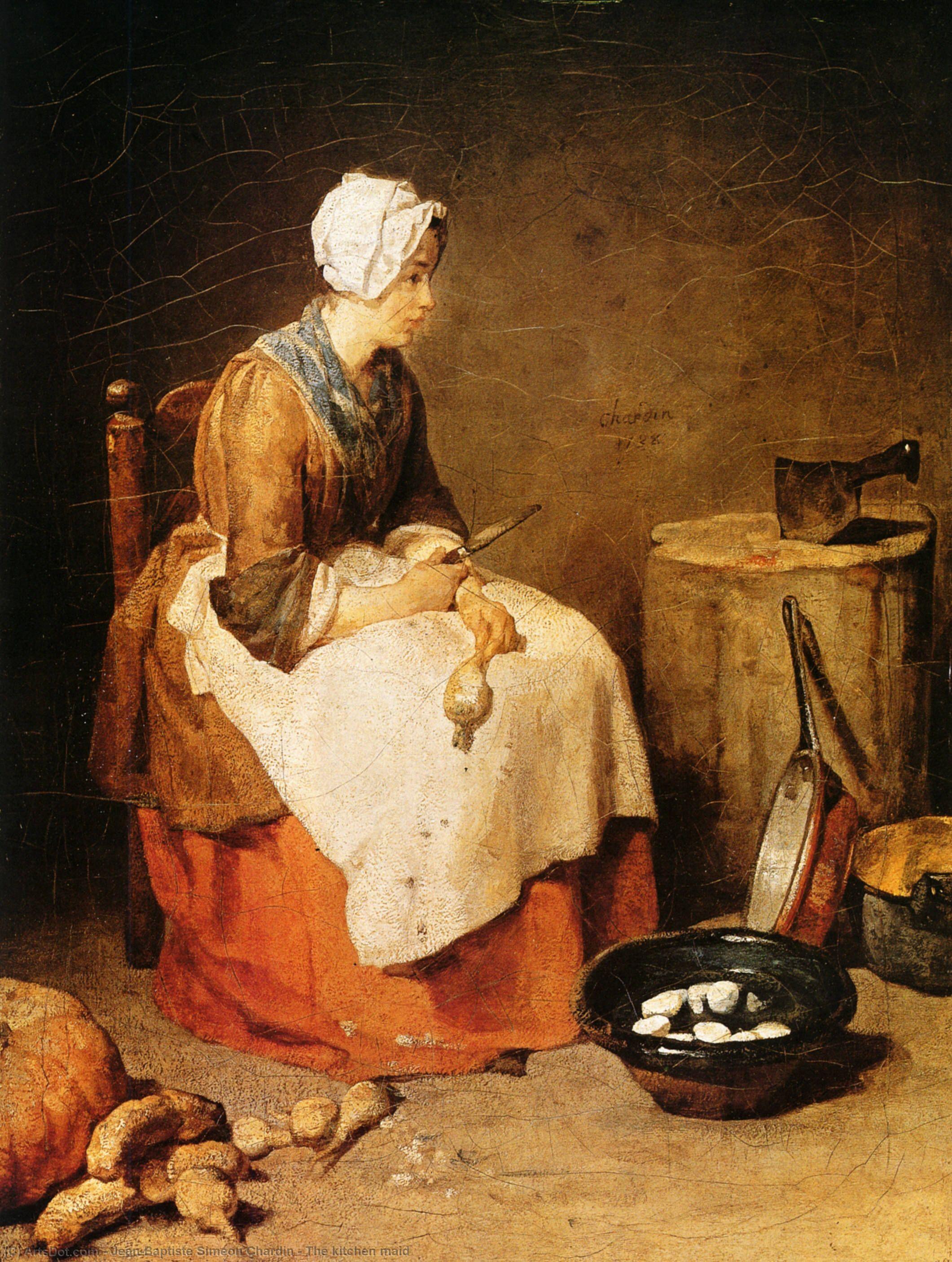 Order Oil Painting Replica The kitchen maid, 1740 by Jean-Baptiste Simeon Chardin (1699-1779, France) | ArtsDot.com