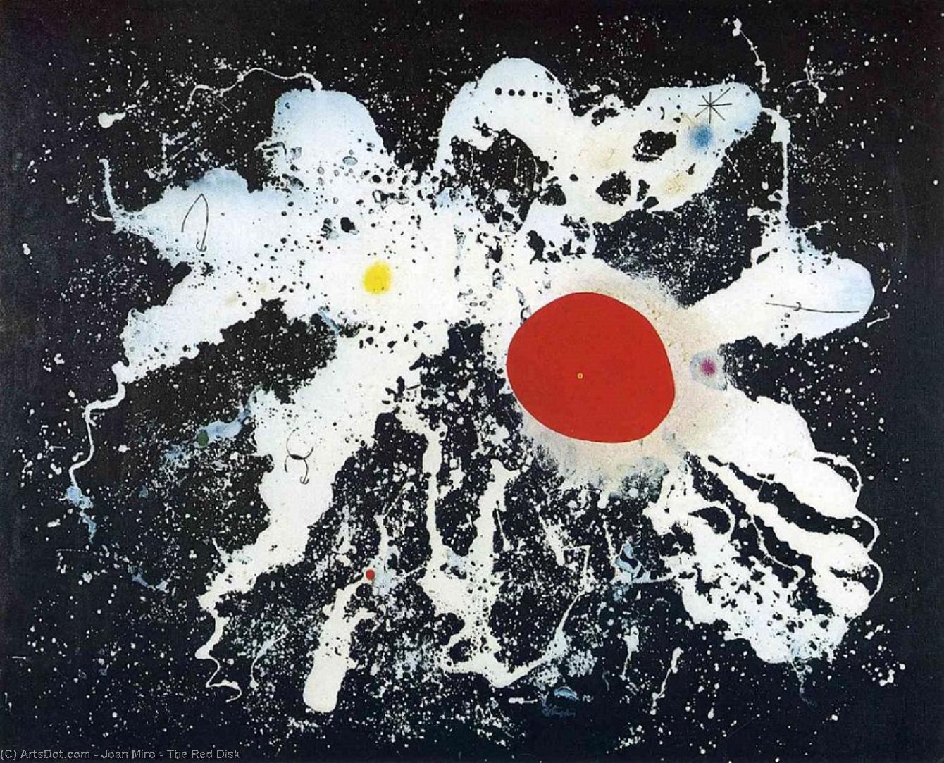 Order Oil Painting Replica The Red Disk, 1960 by Joan Miro (Inspired By) (1893-1983, Spain) | ArtsDot.com