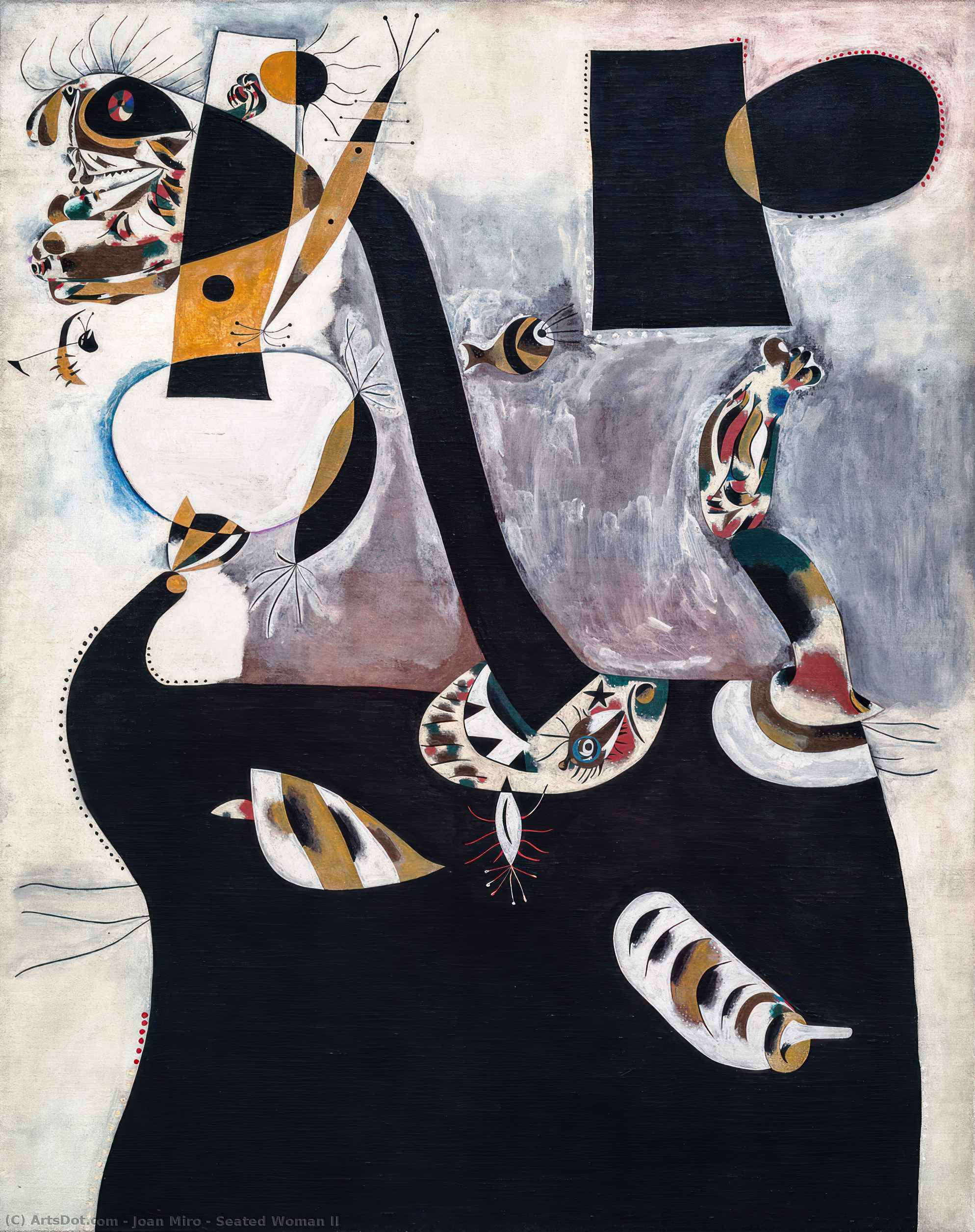Order Oil Painting Replica Seated Woman II, 1938 by Joan Miró (Inspired By) (1893-1983, Spain) | ArtsDot.com