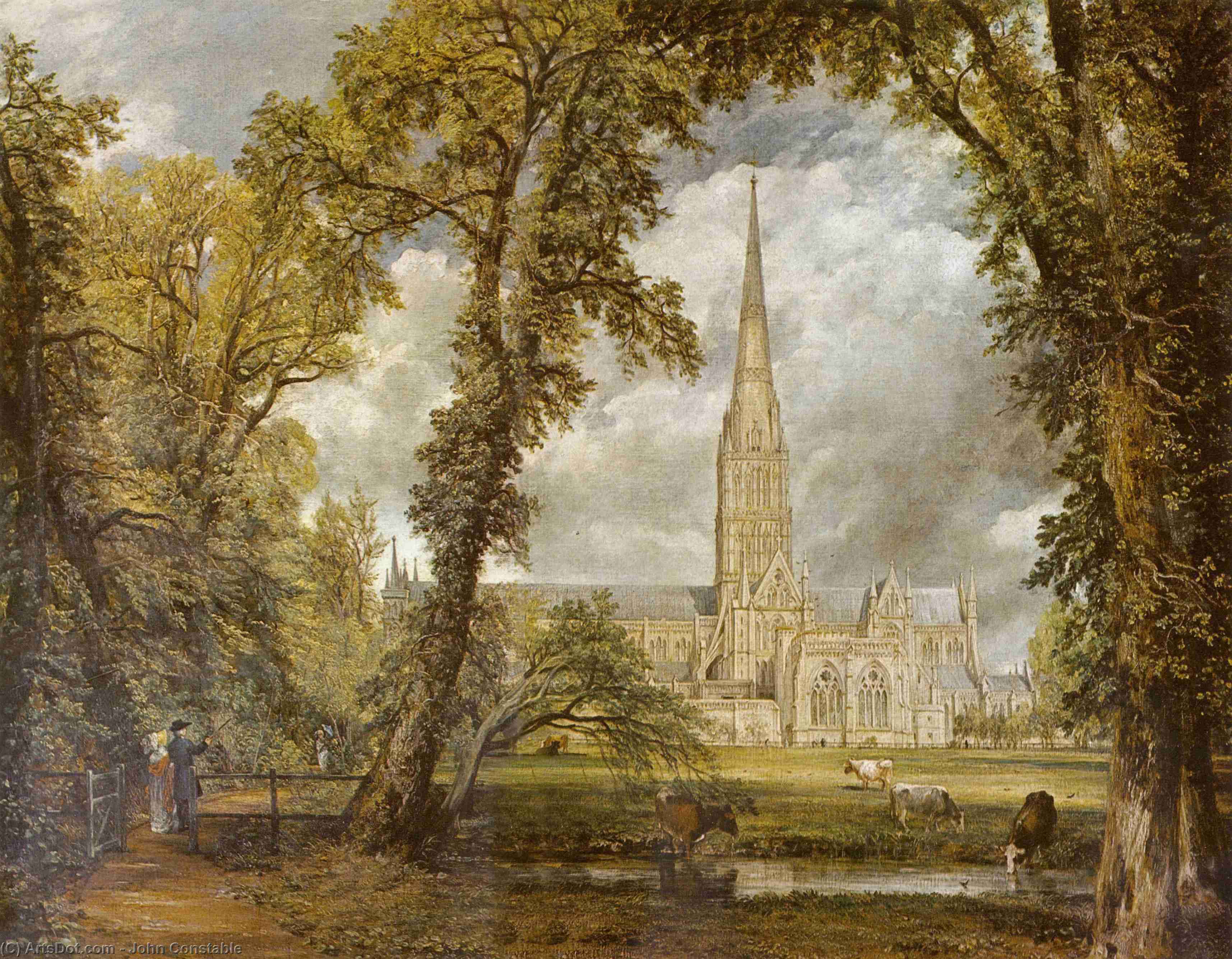 Order Artwork Replica View of Salisbury Cathedral from the Bishop`s Grounds, 1823 by John Constable (1776-1837, United Kingdom) | ArtsDot.com