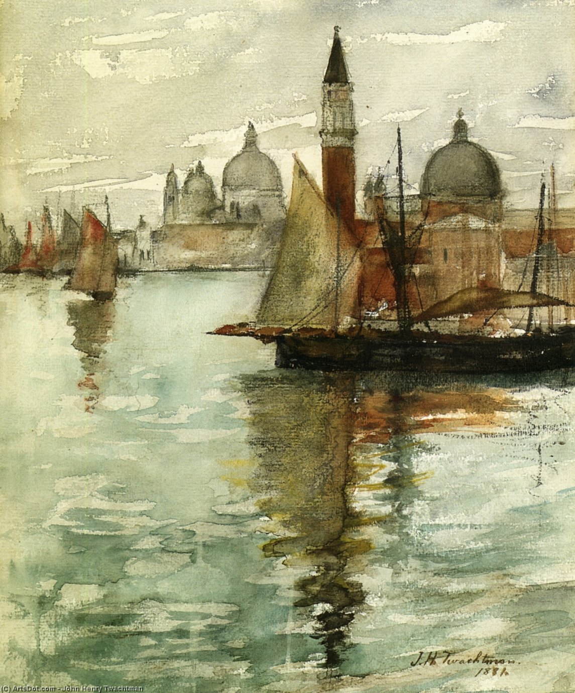 Order Oil Painting Replica Venice, 1881 by John Henry Twachtman (1853-1902, United States) | ArtsDot.com