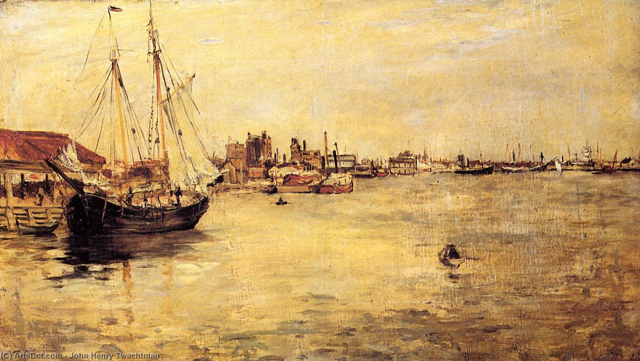 Order Oil Painting Replica New York Harbor, 1879 by John Henry Twachtman (1853-1902, United States) | ArtsDot.com