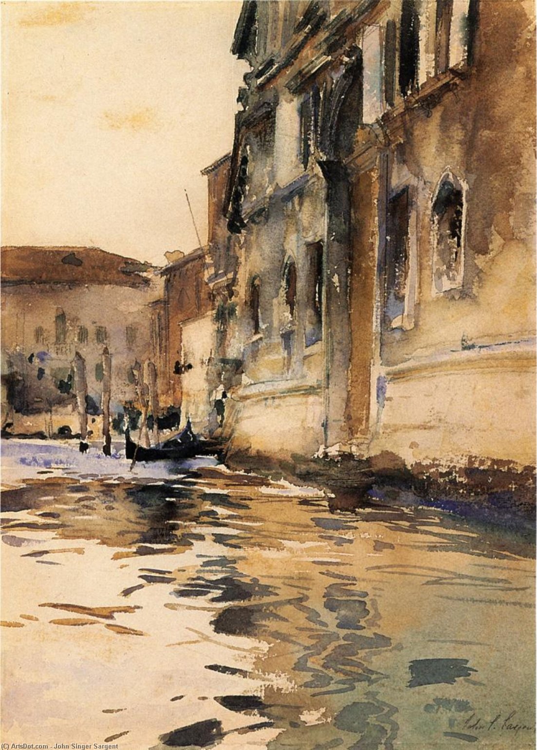 Order Oil Painting Replica Venetian Canal, Palazzo Corner, 1880 by John Singer Sargent (1856-1925, Italy) | ArtsDot.com