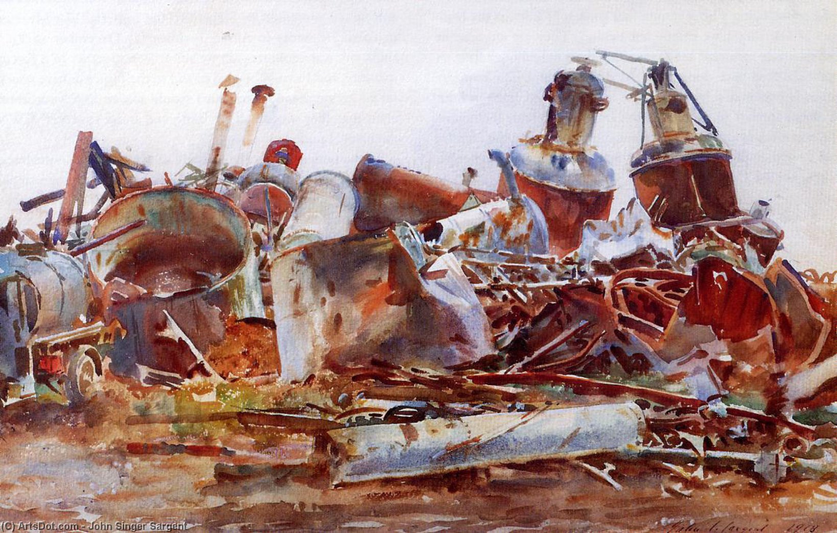 Buy Museum Art Reproductions A Wrecked Sugar Refinery, 1918 by John Singer Sargent (1856-1925, Italy) | ArtsDot.com