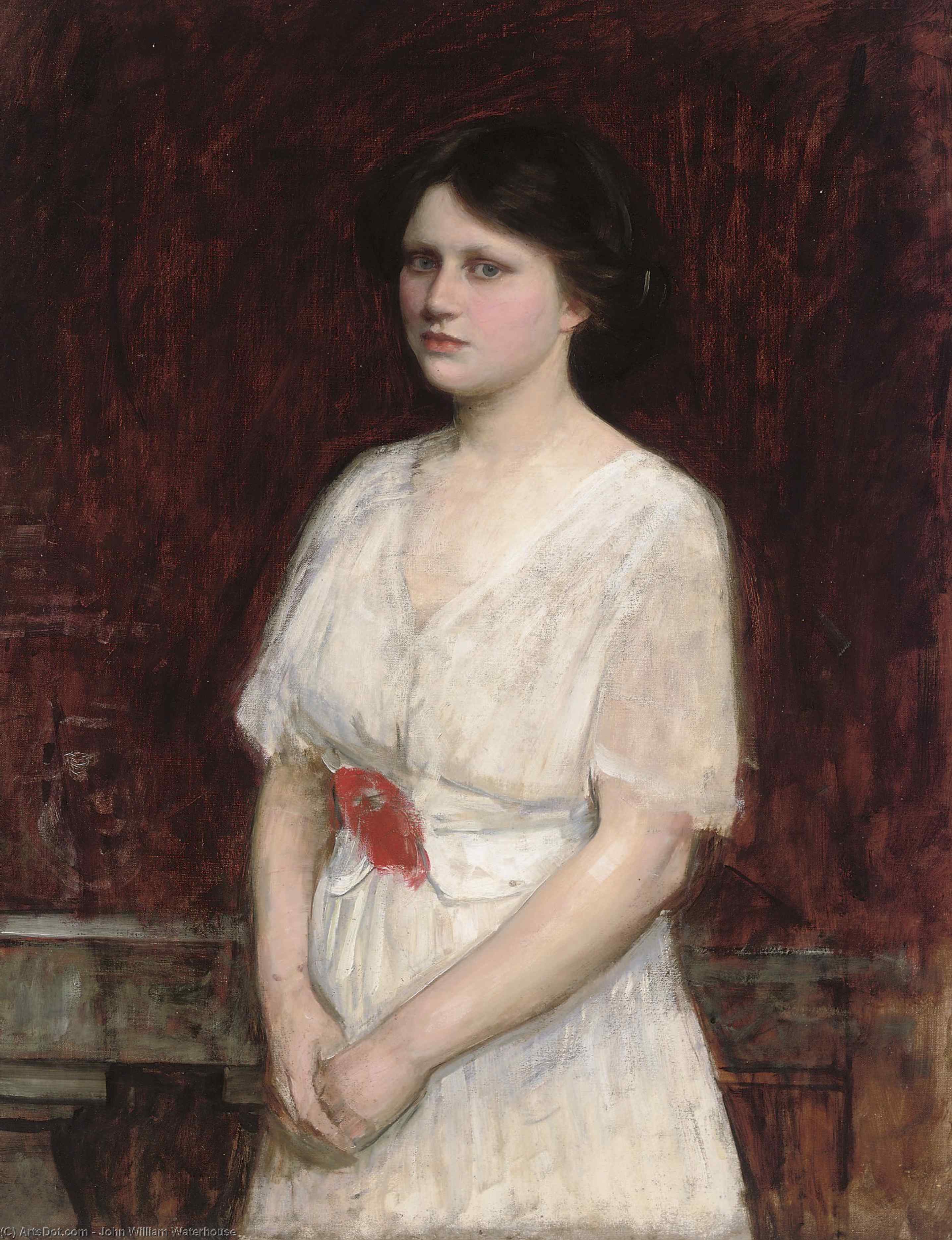 Buy Museum Art Reproductions Portrait of Miss Claire Kenworthy by John William Waterhouse (1849-1917, Italy) | ArtsDot.com
