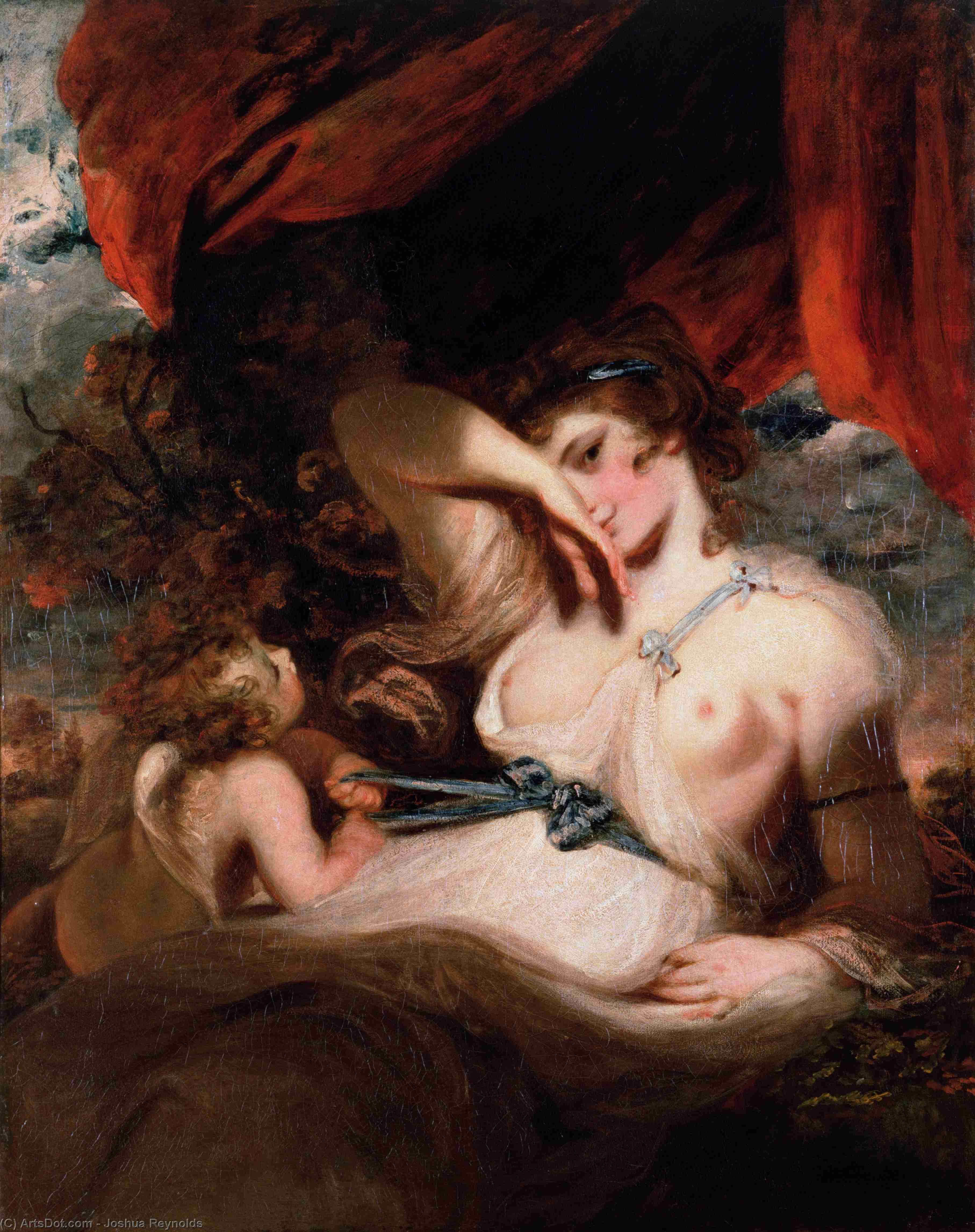 Order Paintings Reproductions Cupid Unfastening the Girdle of Venus, 1788 by Joshua Reynolds | ArtsDot.com