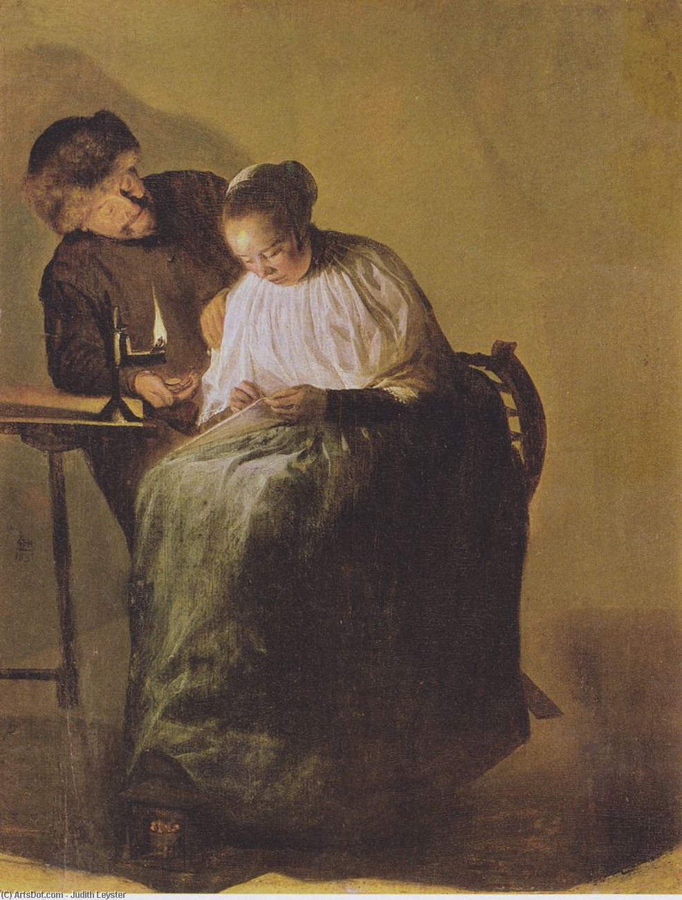 Order Art Reproductions A man offers a young girl money, 1631 by Judith Leyster (1609-1660, Netherlands) | ArtsDot.com