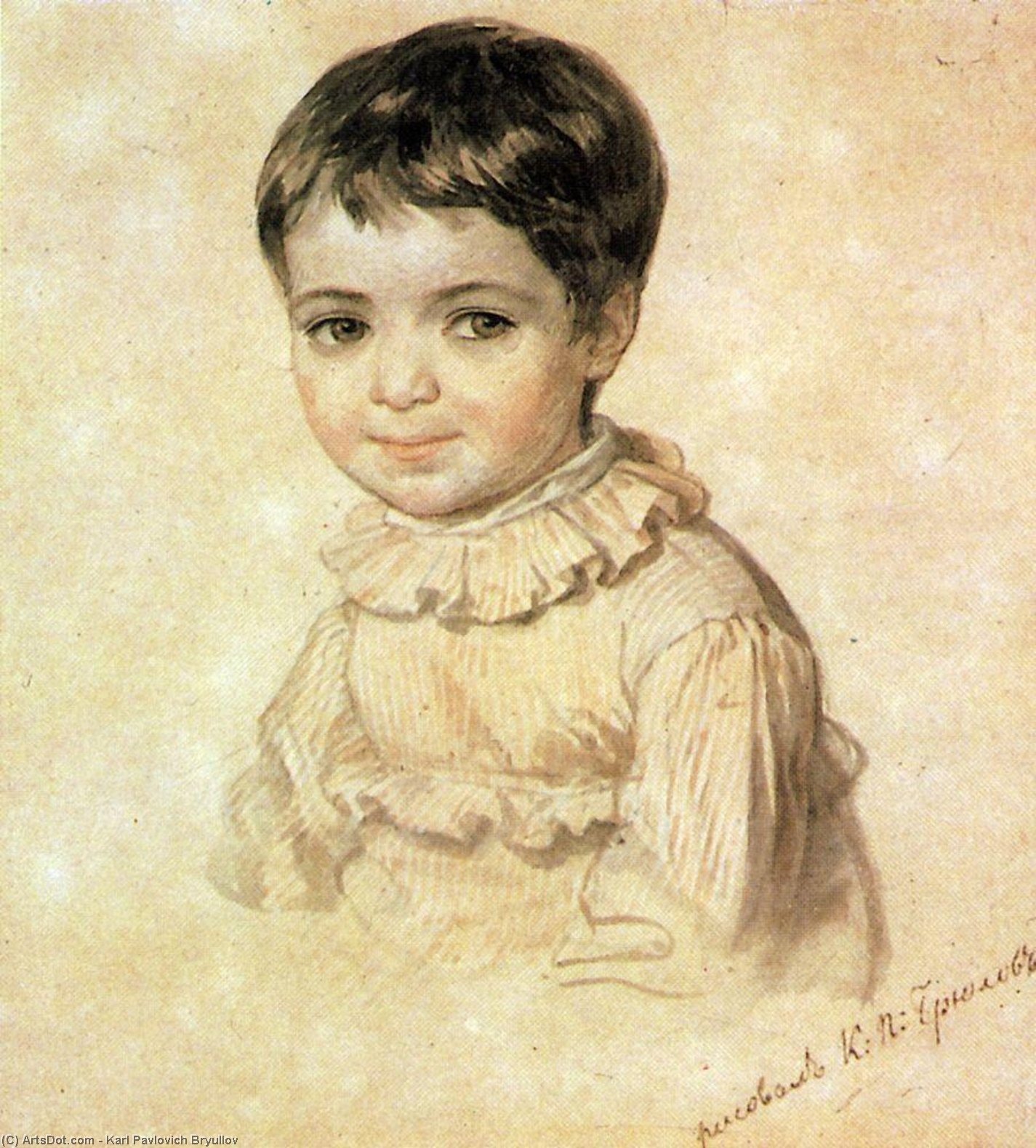 Buy Museum Art Reproductions Portrait of Maria Kikina as a Child, 1820 by Karl Pavlovich Bryullov (1799-1852, Russia) | ArtsDot.com