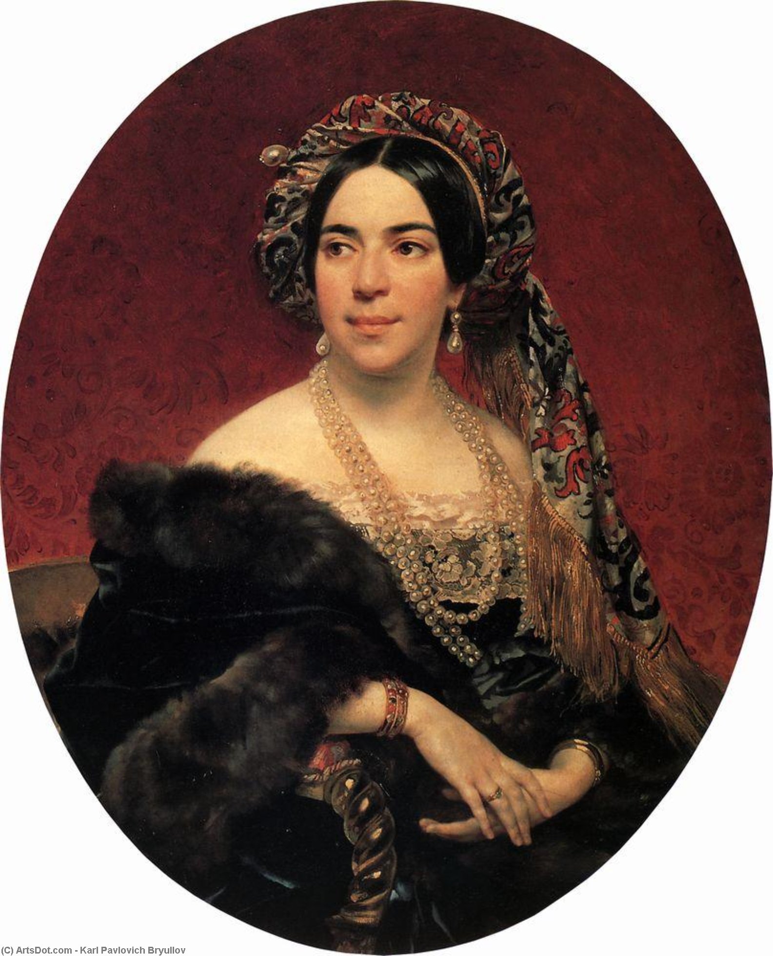 Order Oil Painting Replica Portrait of Princess Z. A. Volkonskaya, 1842 by Karl Pavlovich Bryullov (1799-1852, Russia) | ArtsDot.com