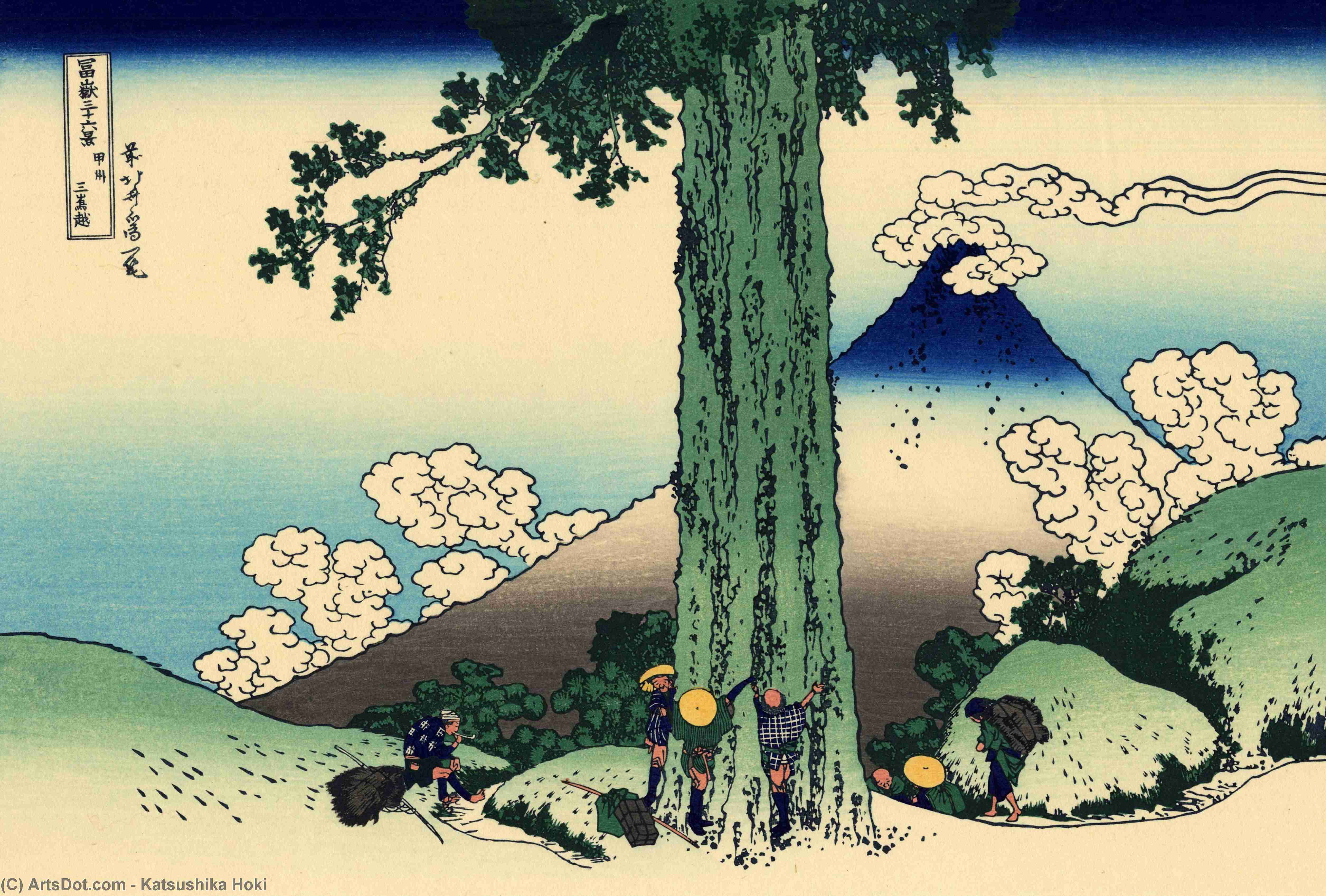 Buy Museum Art Reproductions Mishima pass in Kai province by Katsushika Hokusai (1760-1849, Japan) | ArtsDot.com