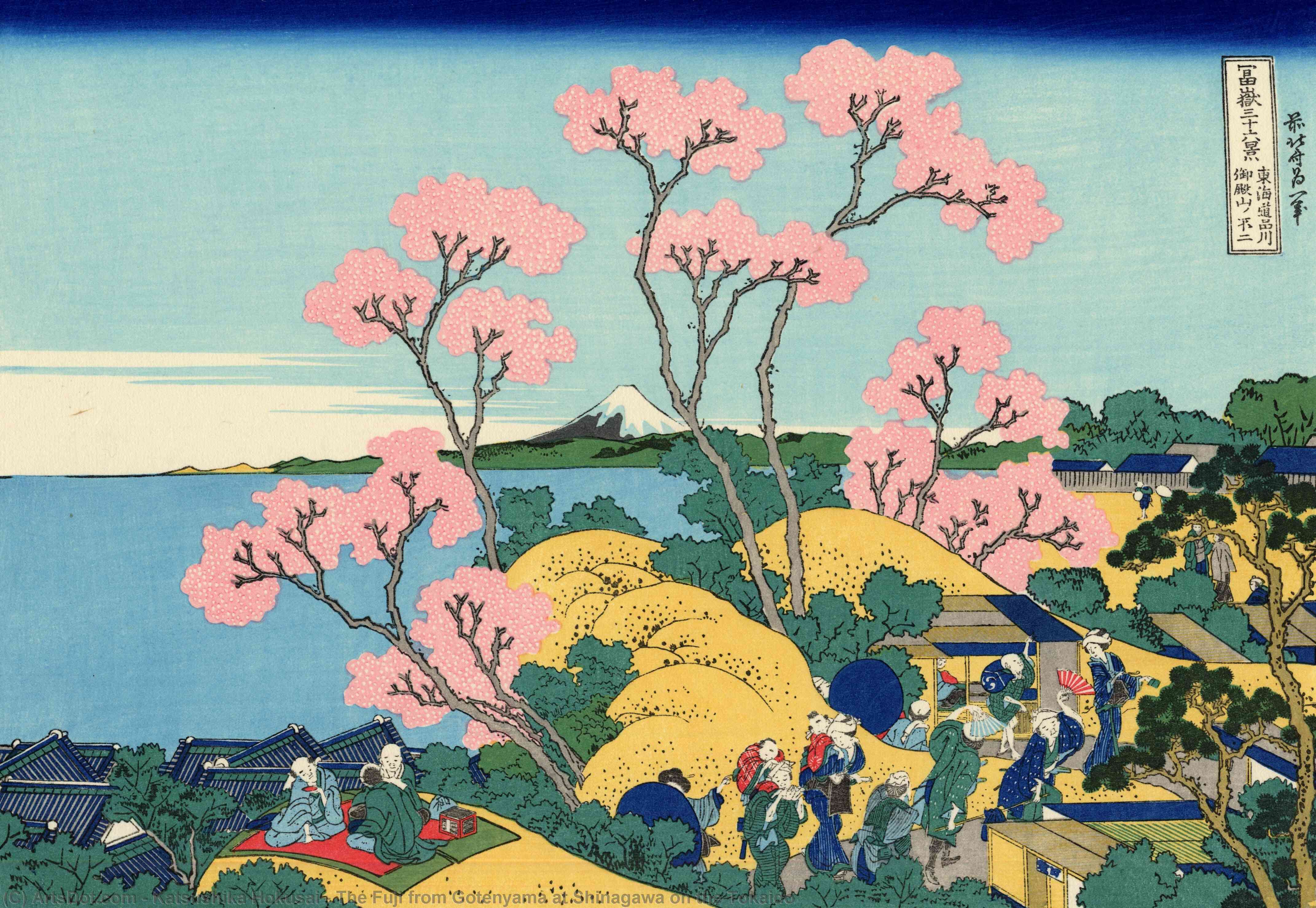 Order Oil Painting Replica The Fuji from Gotenyama at Shinagawa on the Tokaido by Katsushika Hokusai (1760-1849, Japan) | ArtsDot.com