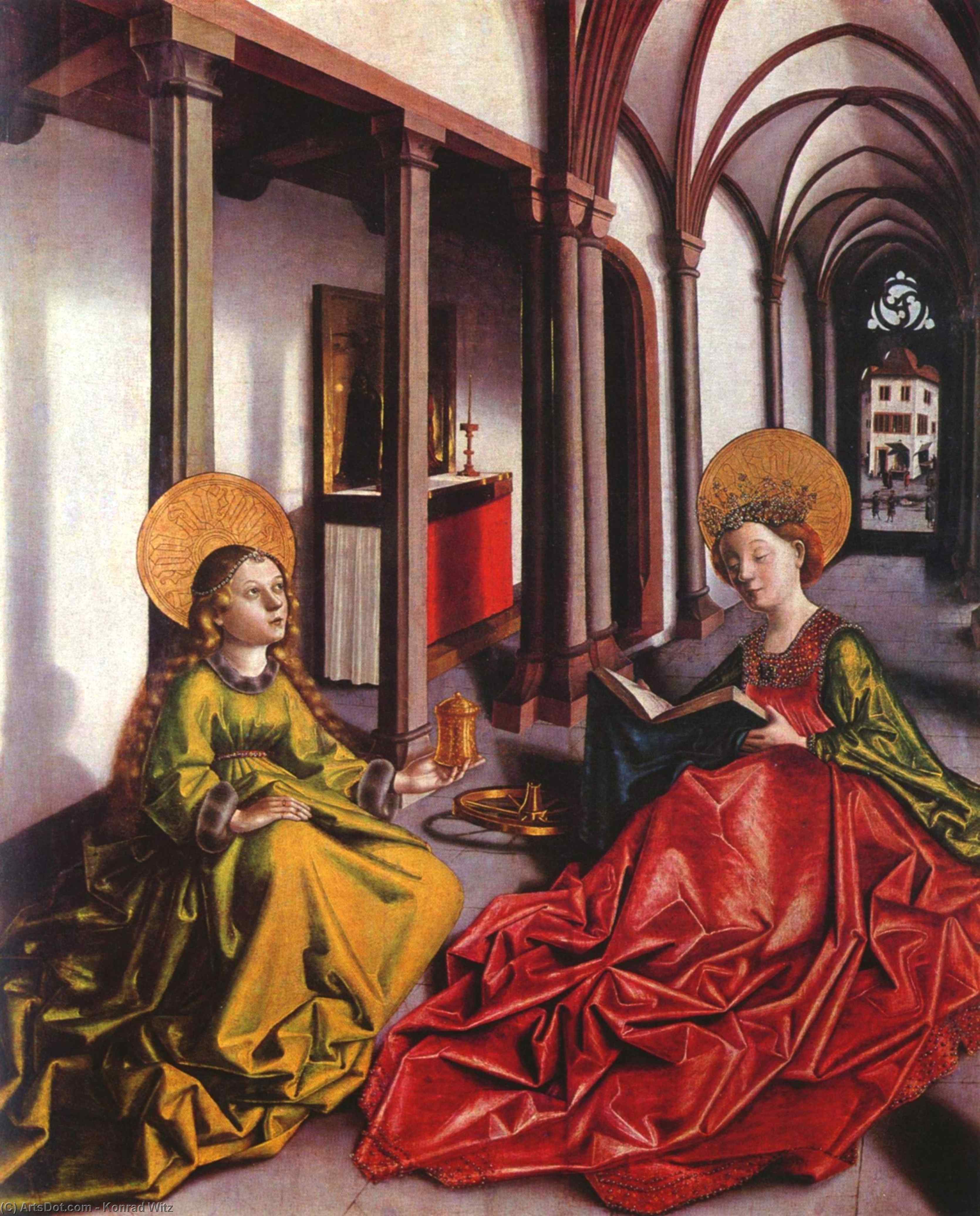 Order Oil Painting Replica St. Catherine and Mary Magdalene, 1440 by Konrad Witz (1400-1446, Germany) | ArtsDot.com
