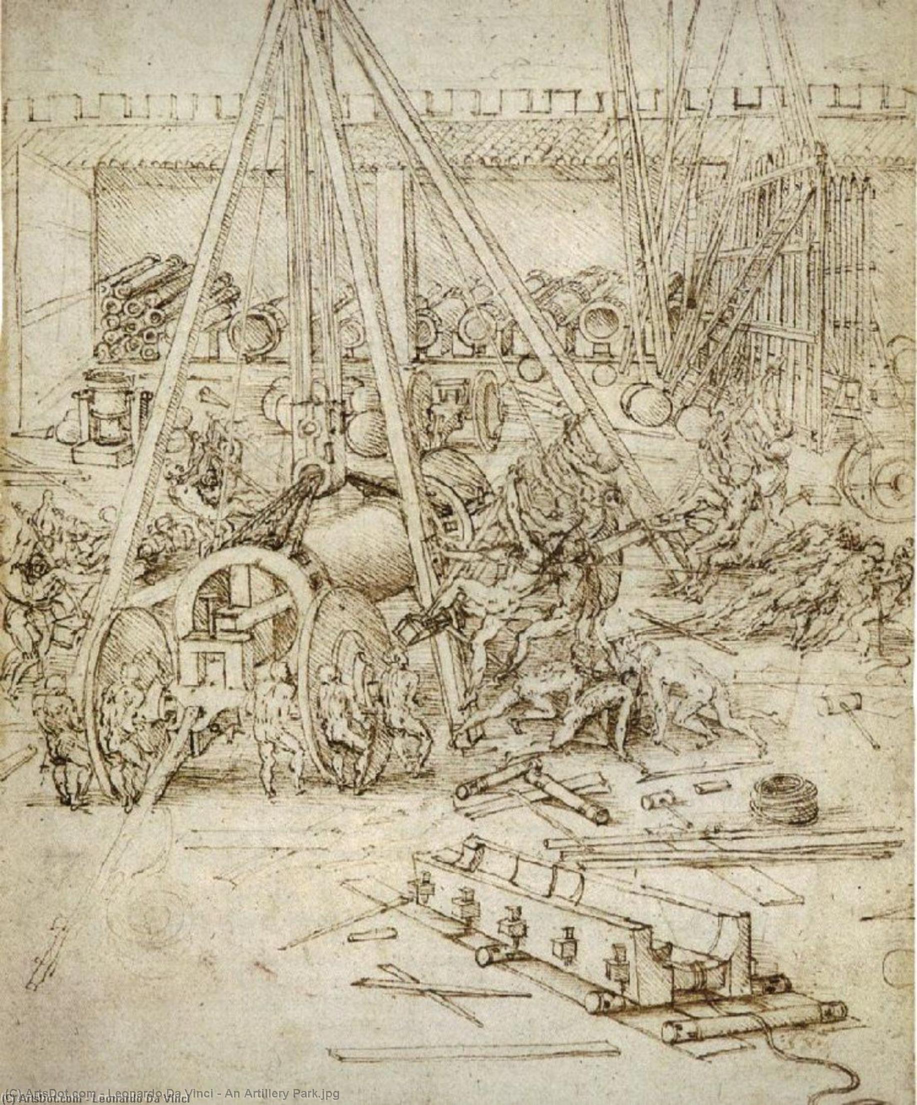 Order Oil Painting Replica An Artillery Park.jpg, 1487 by Leonardo Da Vinci (1452-1519, Italy) | ArtsDot.com