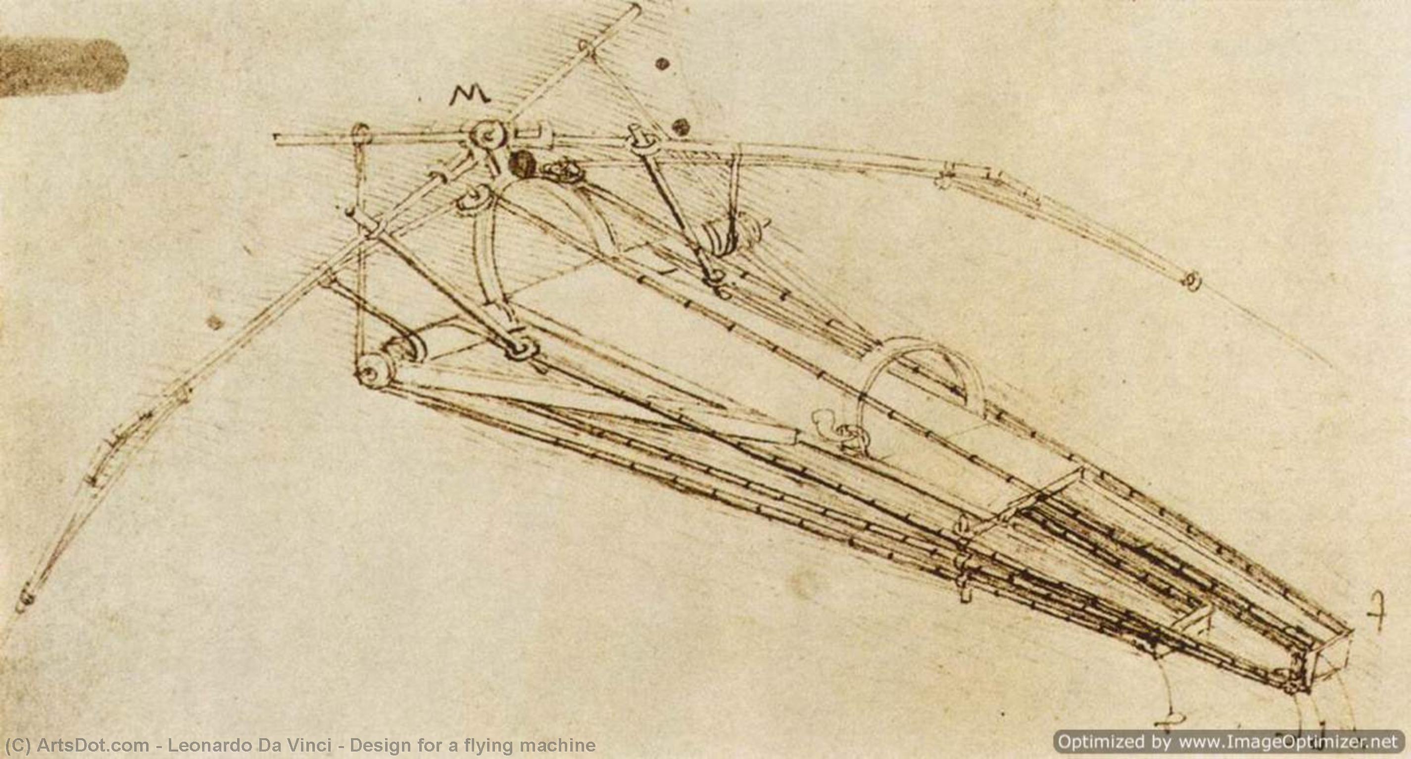 Order Oil Painting Replica Design for a flying machine, 1488 by Leonardo Da Vinci (1452-1519, Italy) | ArtsDot.com