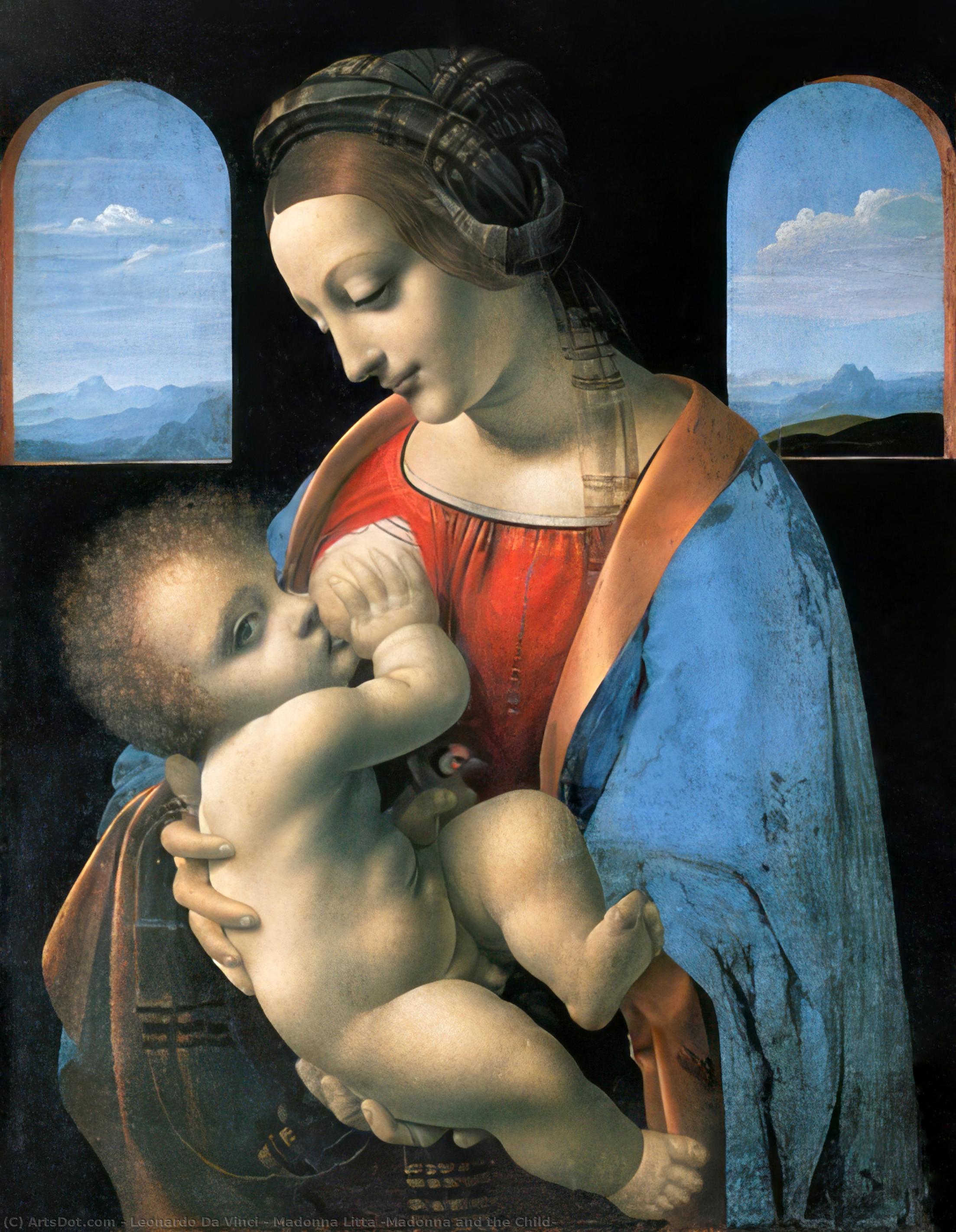Order Art Reproductions Madonna Litta (Madonna and the Child), 1490 by Leonardo Da Vinci (1452-1519, Italy) | ArtsDot.com