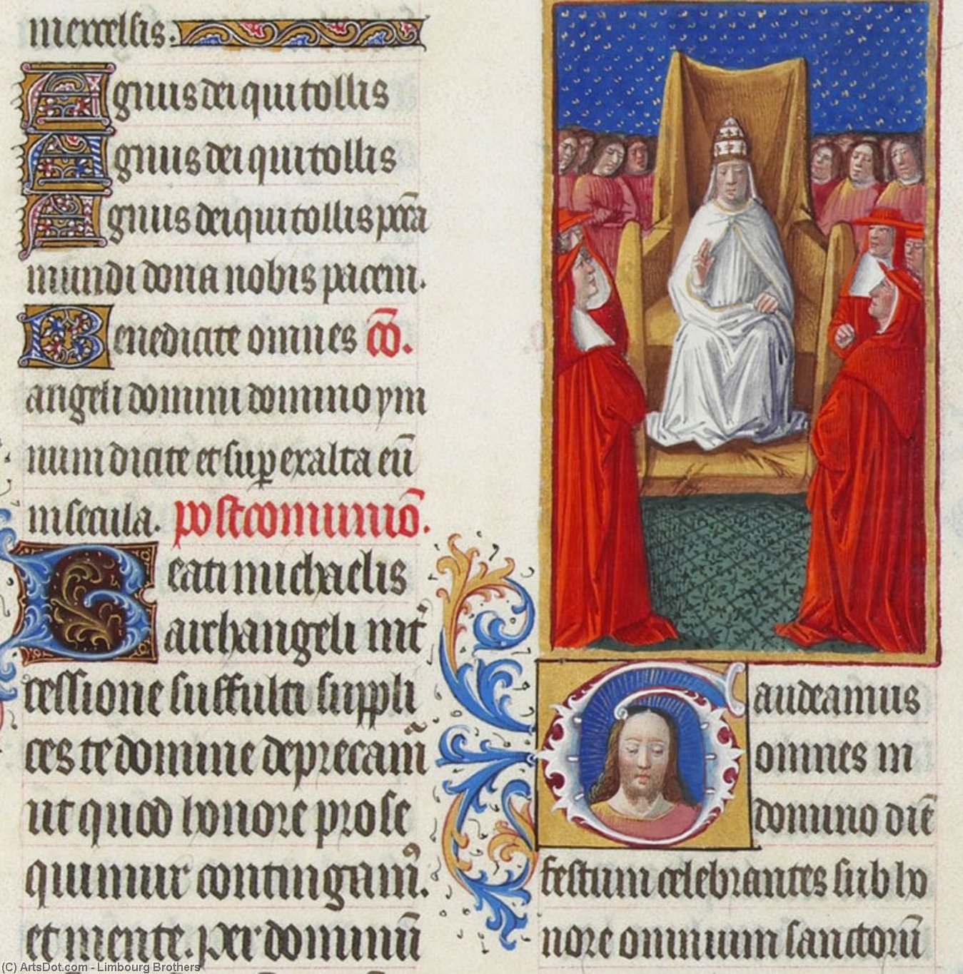 Order Artwork Replica The Pope and His Cardinals by Limbourg Brothers (1385-1416, Netherlands) | ArtsDot.com