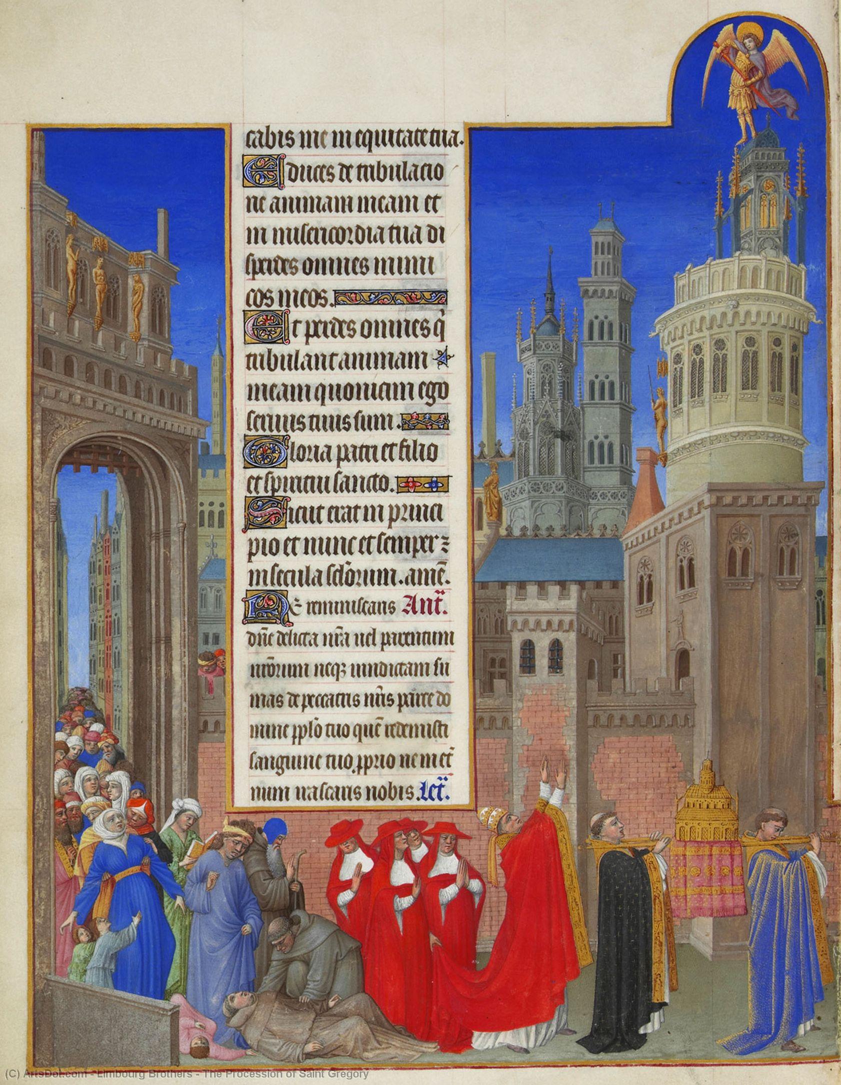 Buy Museum Art Reproductions The Procession of Saint Gregory by Limbourg Brothers (1385-1416, Netherlands) | ArtsDot.com