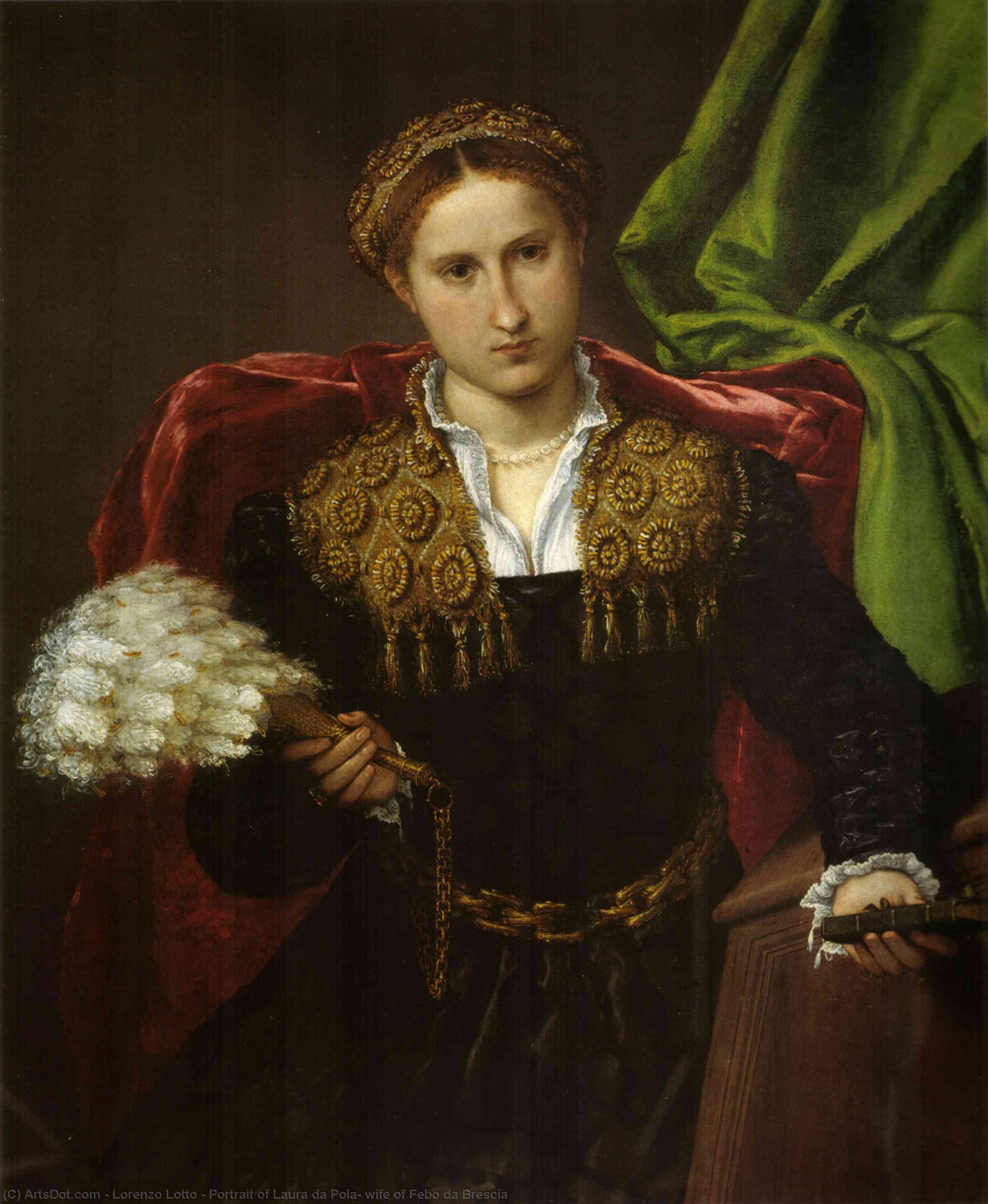 Order Oil Painting Replica Portrait of Laura da Pola, wife of Febo da Brescia, 1543 by Lorenzo Lotto (1480-1556, Italy) | ArtsDot.com