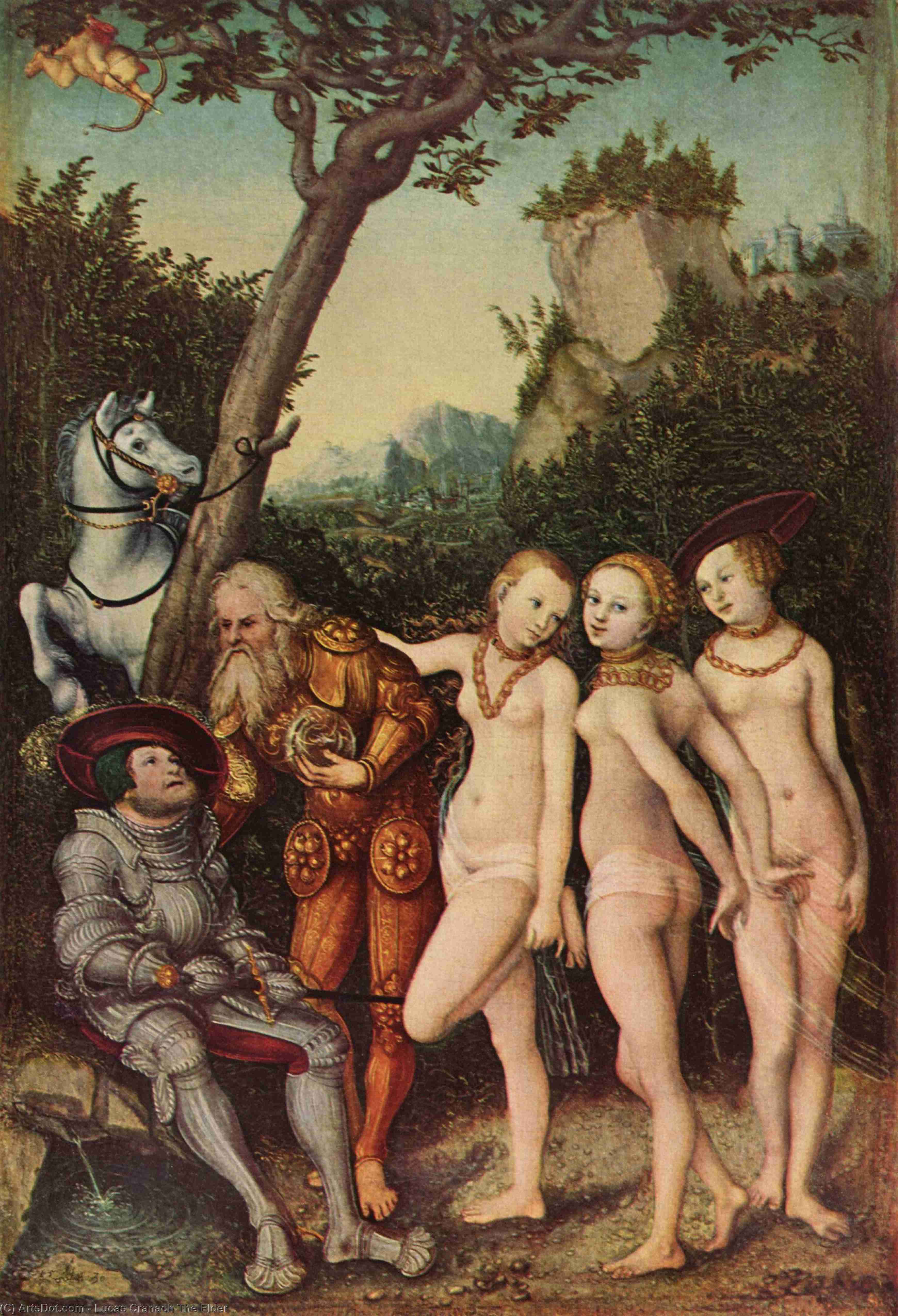 Buy Museum Art Reproductions The Judgment of Paris, 1527 by Lucas Cranach The Elder (1472-1553, Germany) | ArtsDot.com