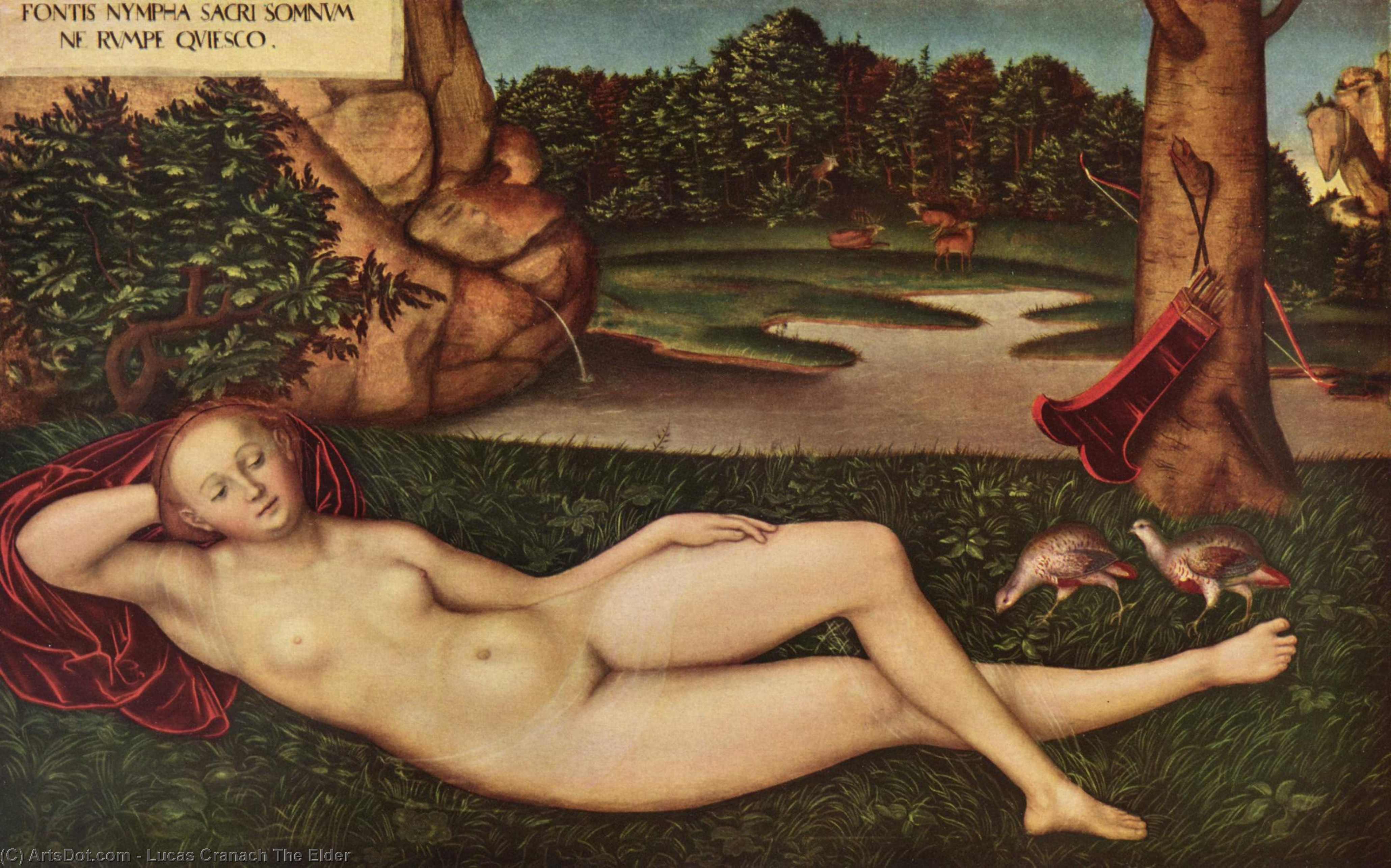 Buy Museum Art Reproductions Sleeping Nymph of the Spring by Lucas Cranach The Elder (1472-1553, Germany) | ArtsDot.com