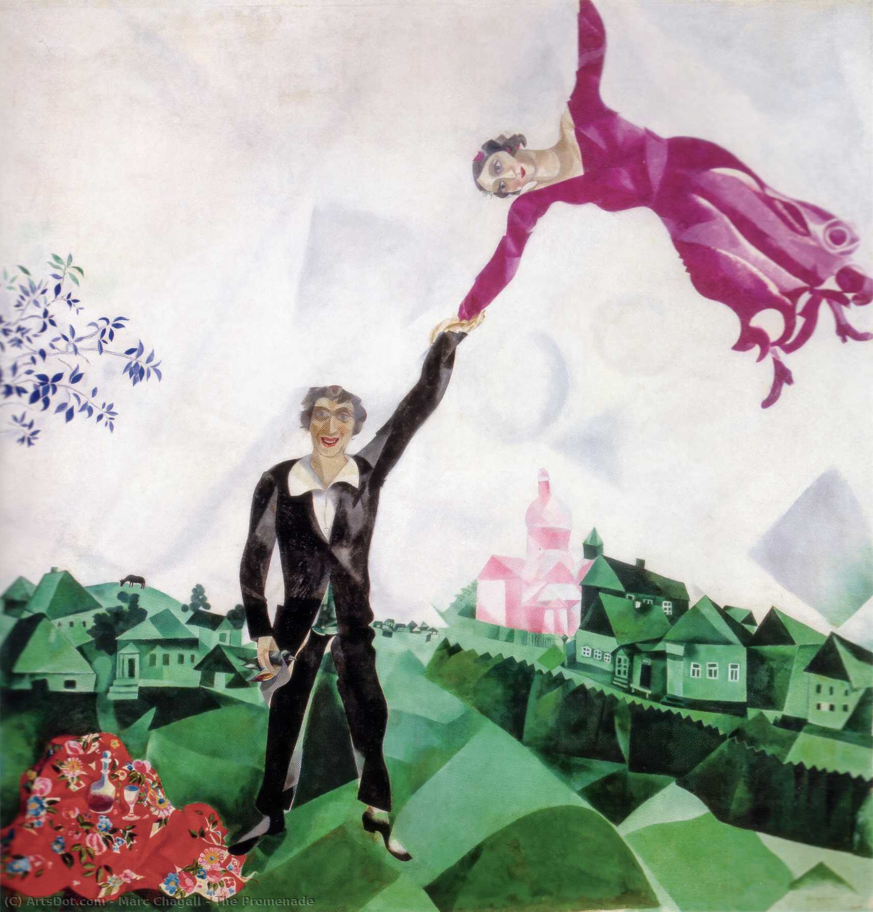 Order Paintings Reproductions The Promenade, 1918 by Marc Chagall (Inspired By) (1887-1985, Belarus) | ArtsDot.com