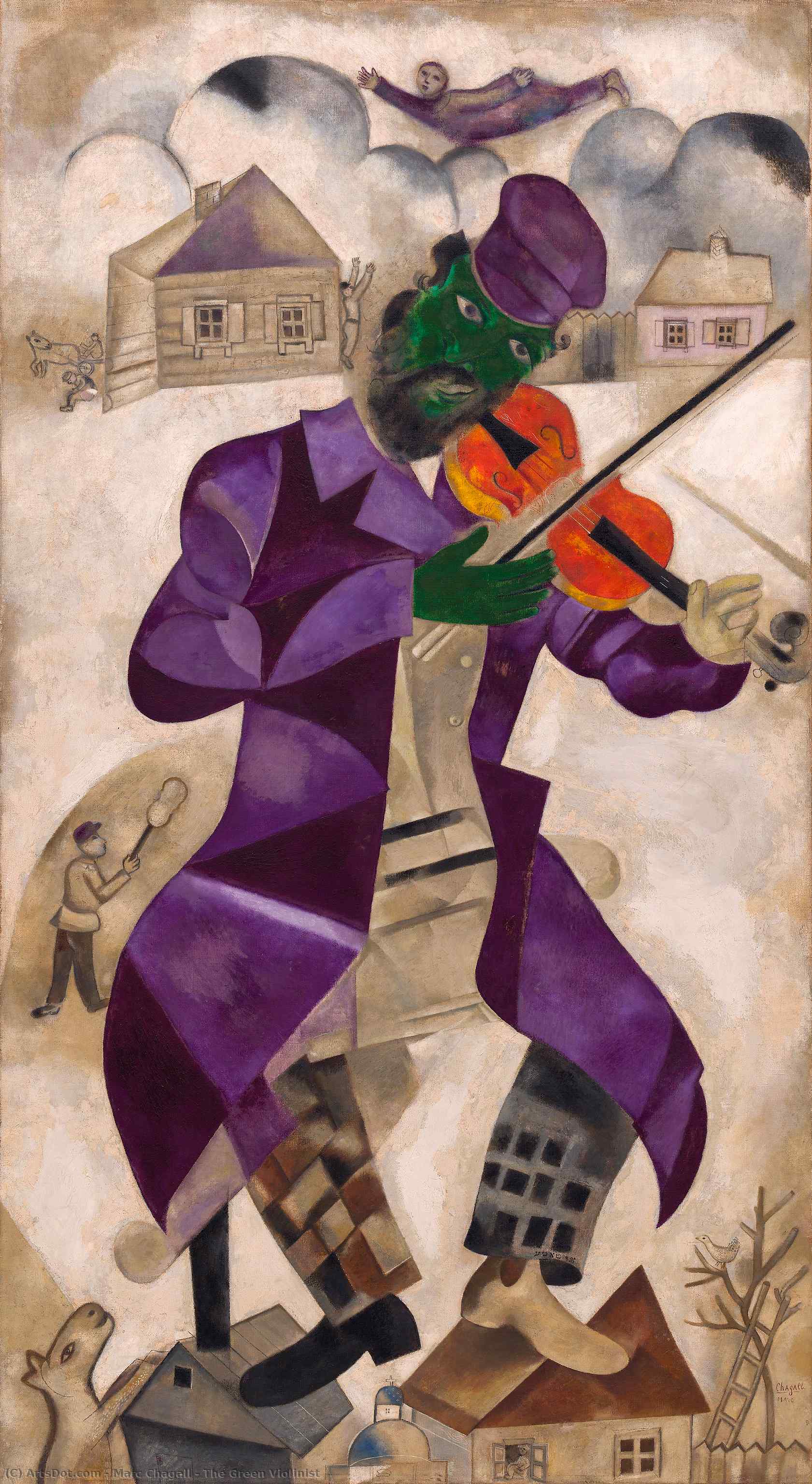 Order Artwork Replica The Green Violinist, 1924 by Marc Chagall (Inspired By) (1887-1985, Belarus) | ArtsDot.com