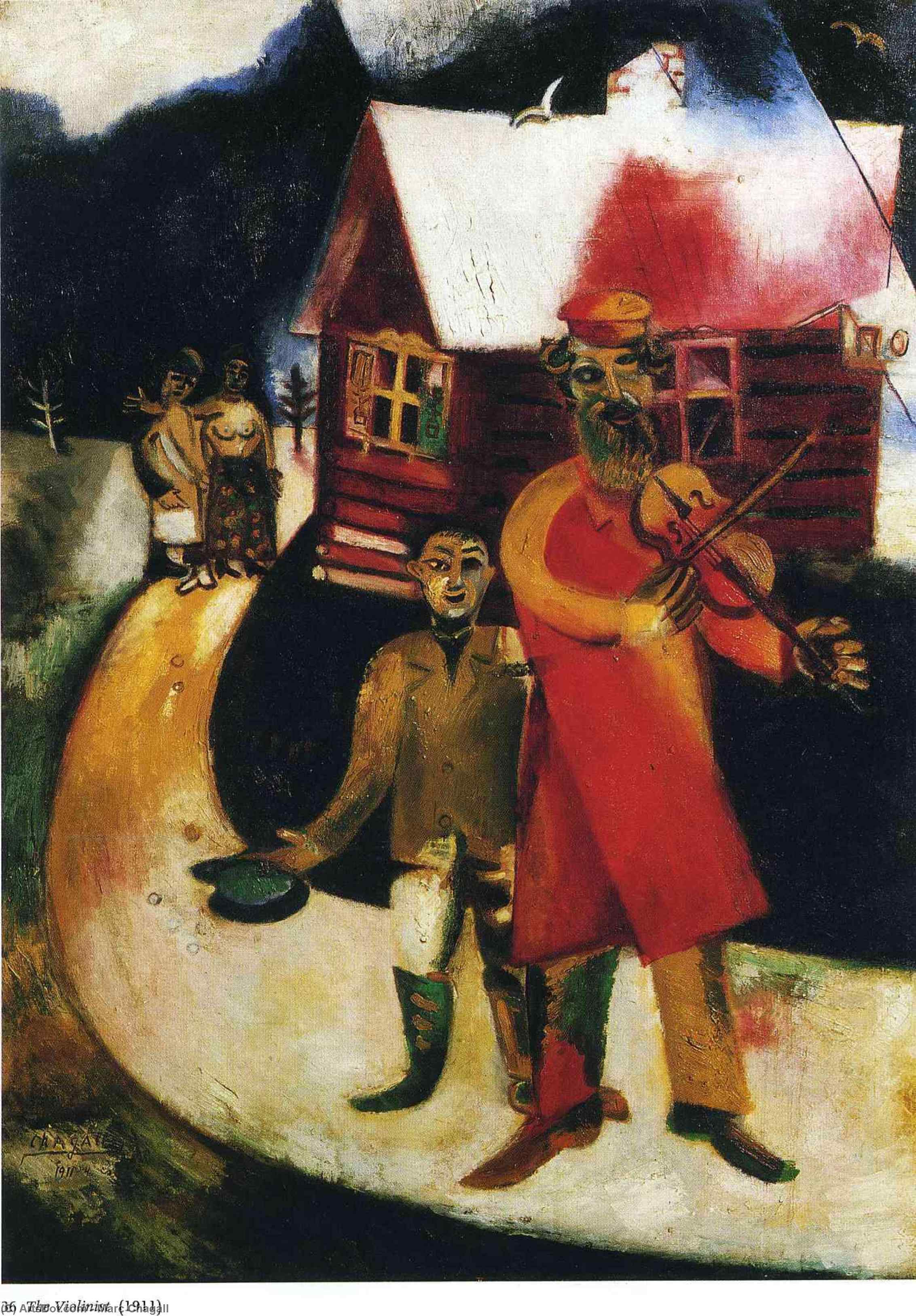 Order Artwork Replica The Fiddler, 1914 by Marc Chagall (Inspired By) (1887-1985, Belarus) | ArtsDot.com